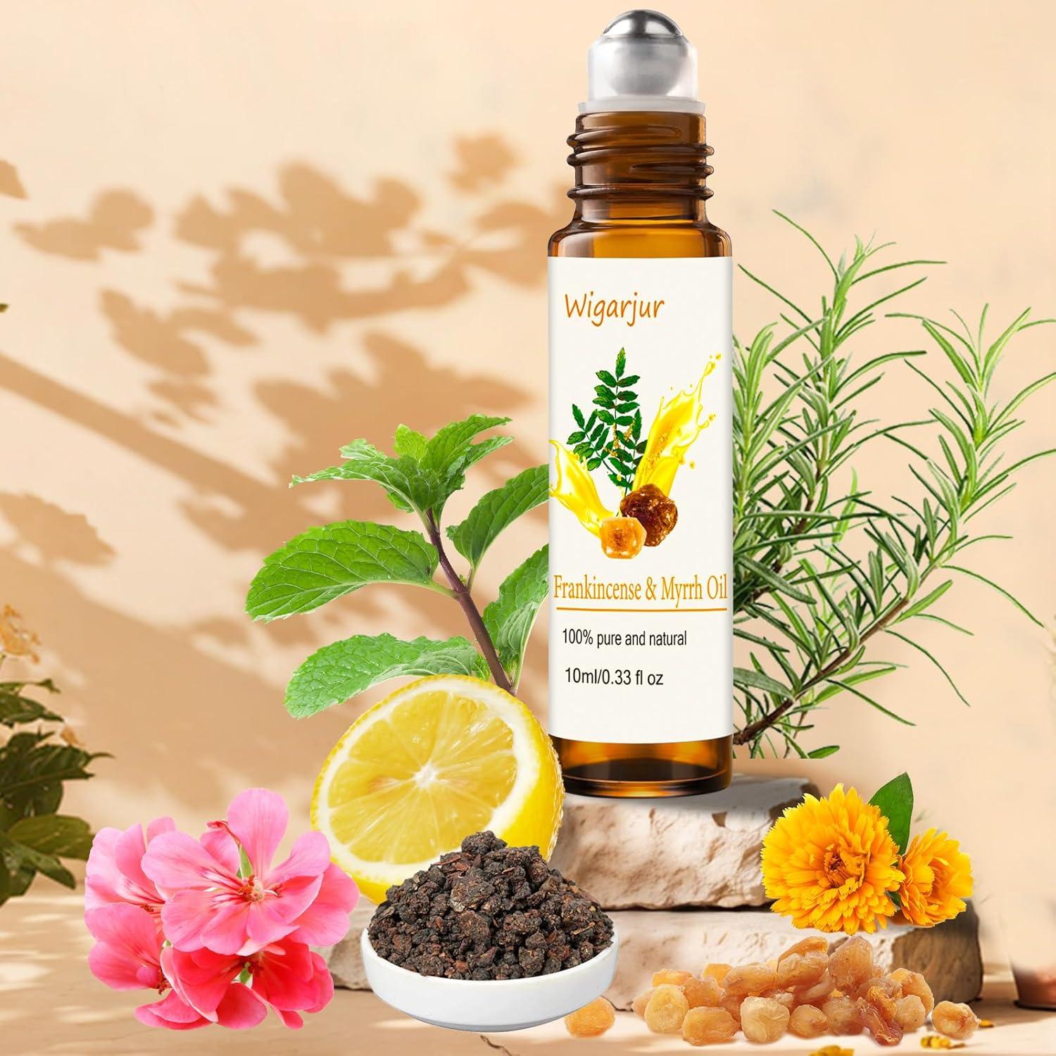 3 PCS Aceites Esenciales Roll On Incienso, Pachulí, Mirra 9.86 ml