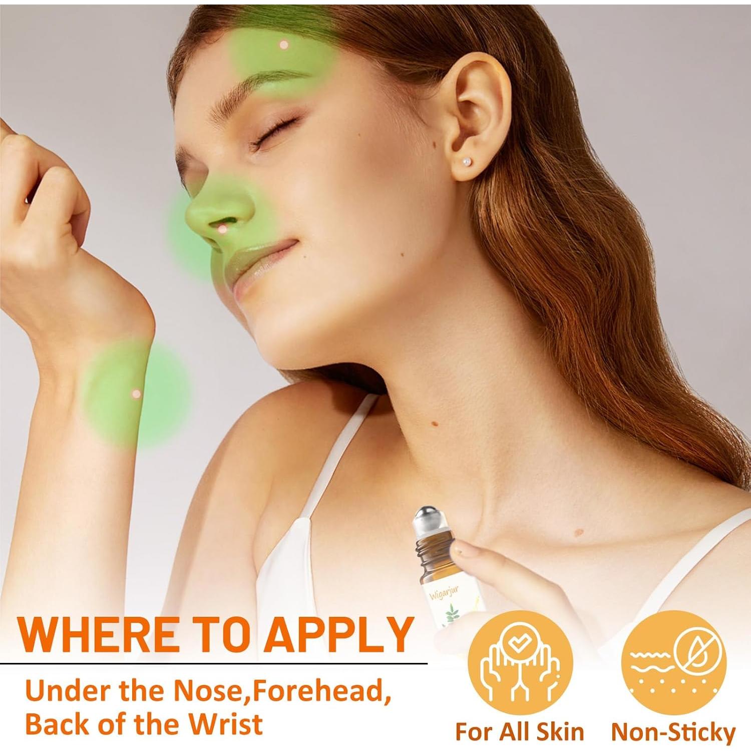 3 PCS Aceites Esenciales Roll On Incienso, Pachulí, Mirra 9.86 ml