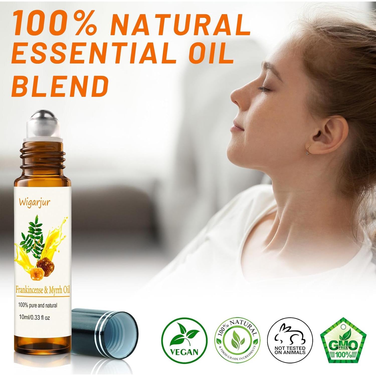 3 PCS Aceites Esenciales Roll On Incienso, Pachulí, Mirra 9.86 ml