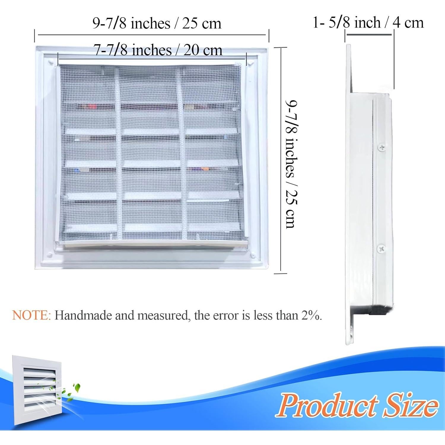 Rejilla de Ventilación de Aluminio CuteHook 25.4x25.4cm Blanca