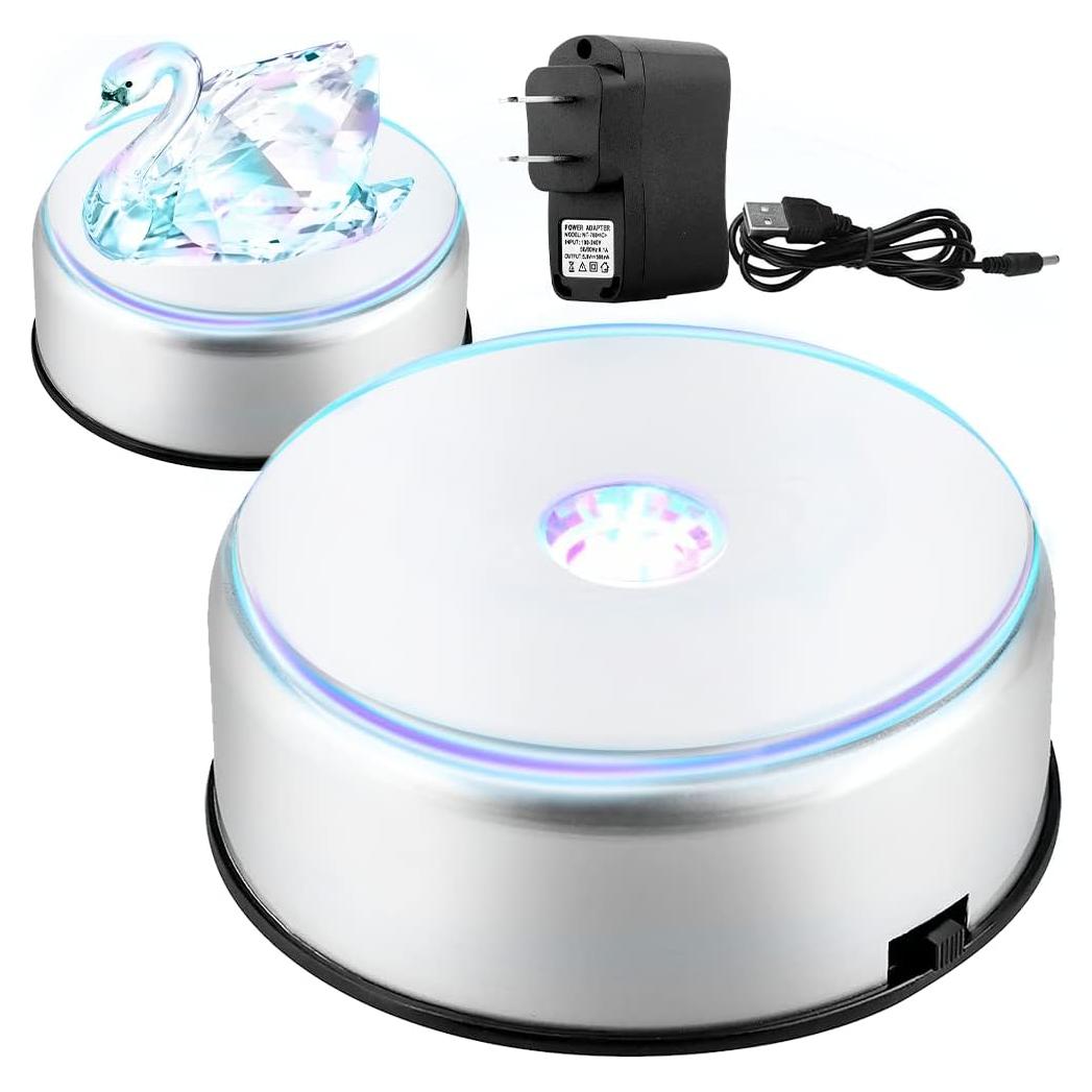 Base de Exhibición Rotativa LED Watris Veiyi 10,16 cm