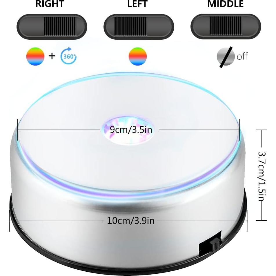 Base de Exhibición Rotativa LED Watris Veiyi 10,16 cm