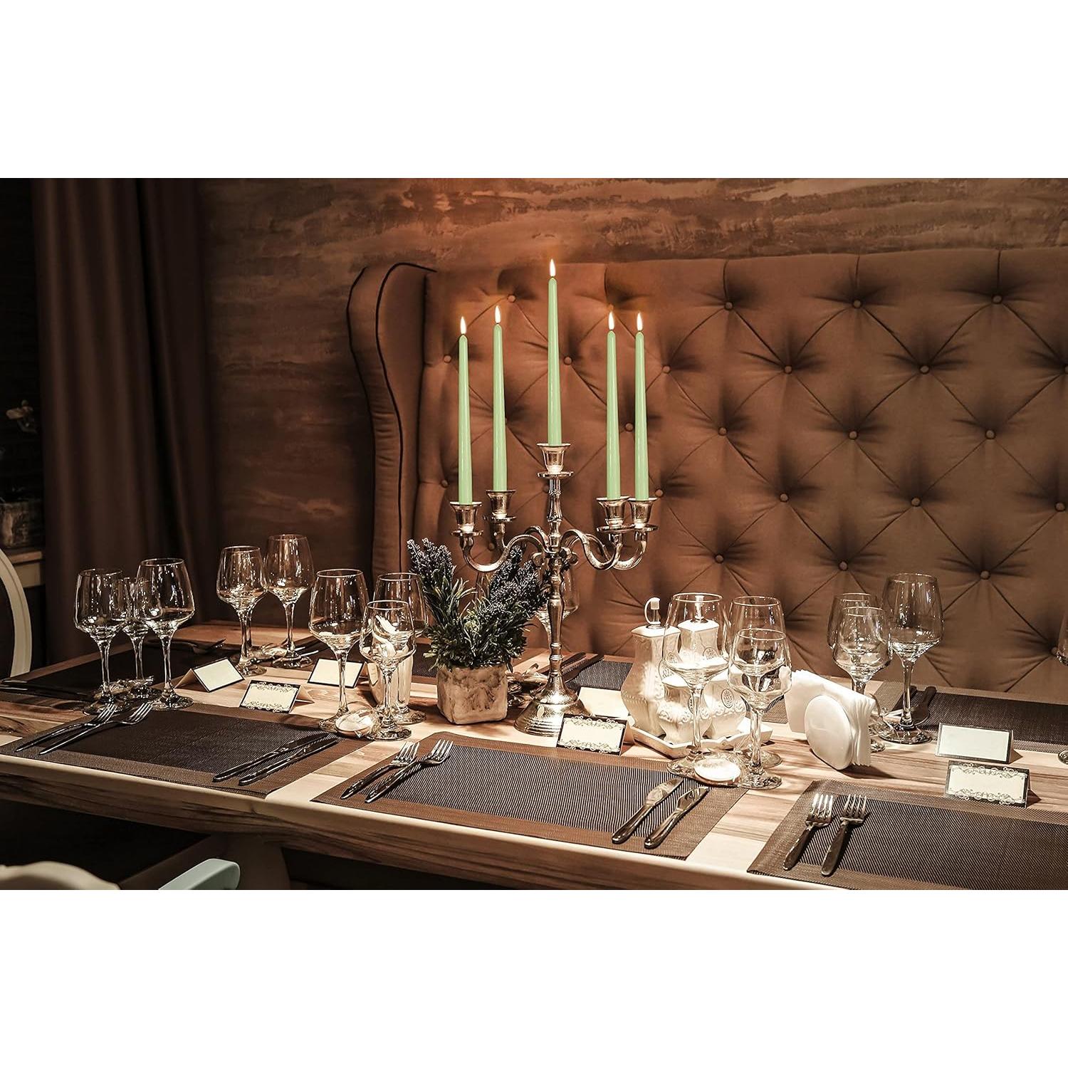 Hyoola Velas Taper Altas 12 Pack 25.4 cm Verde Apio Sin Goteo