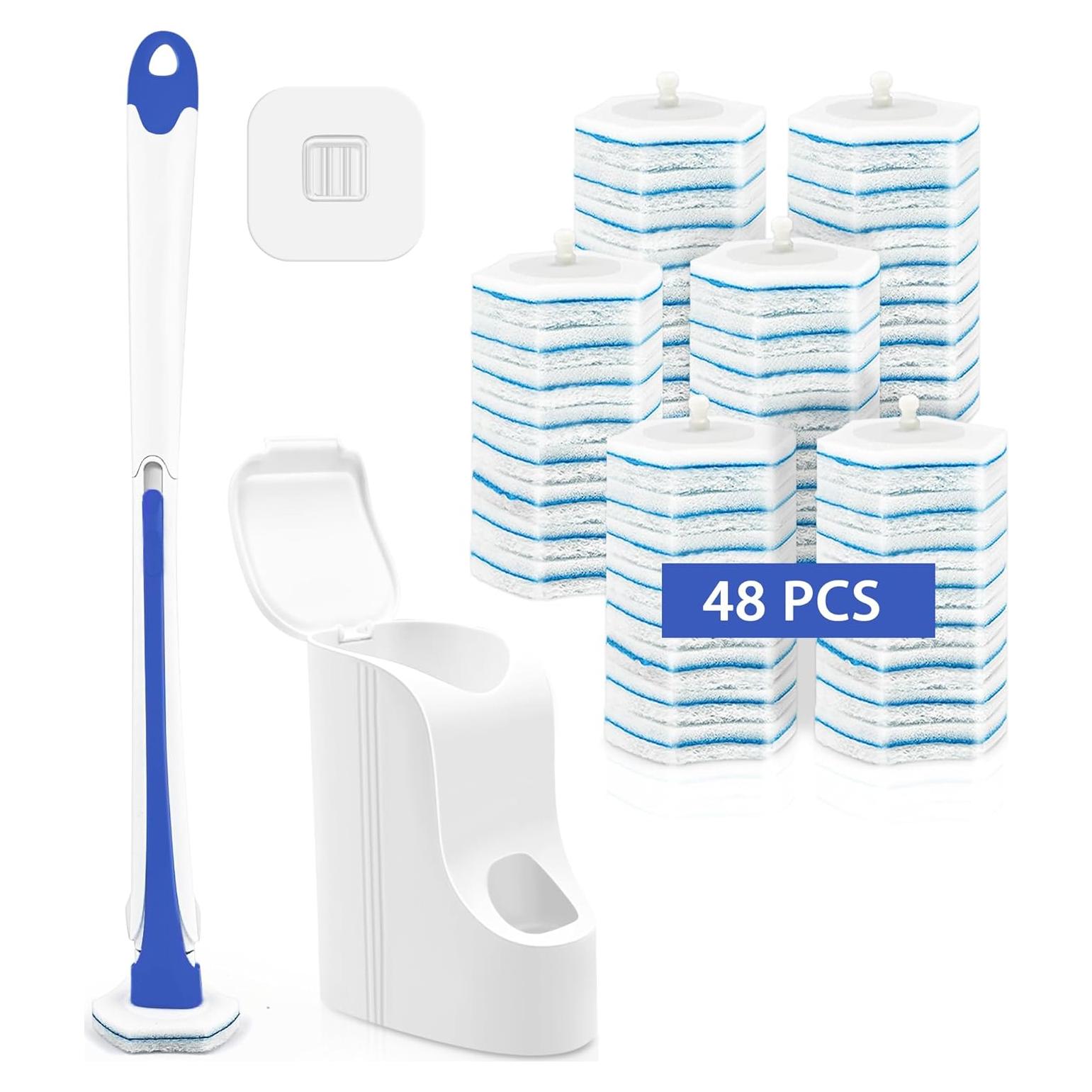 Cepillo de Inodoro Desechable JEHONN con 48 Recargas Azul