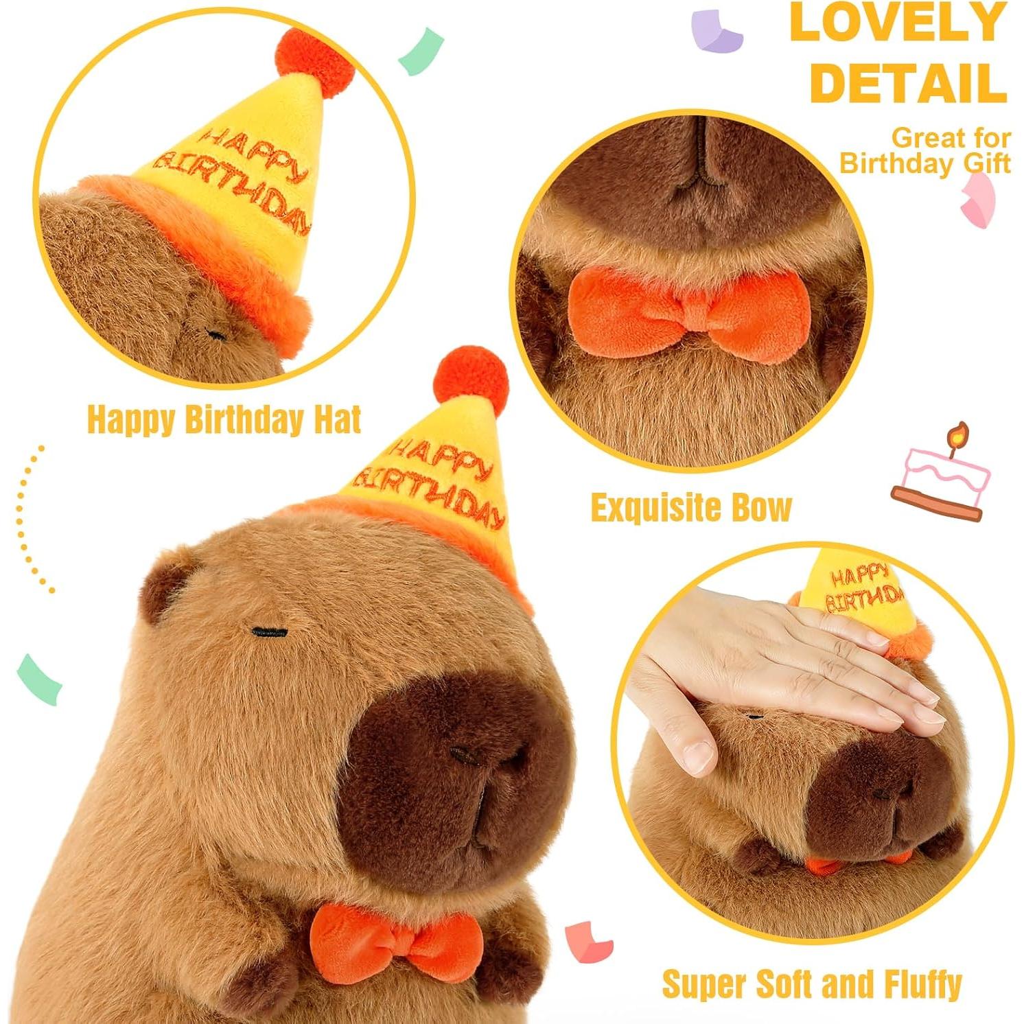Peluche Capibara de Cumpleaños Ditucu 22.86 cm Suave