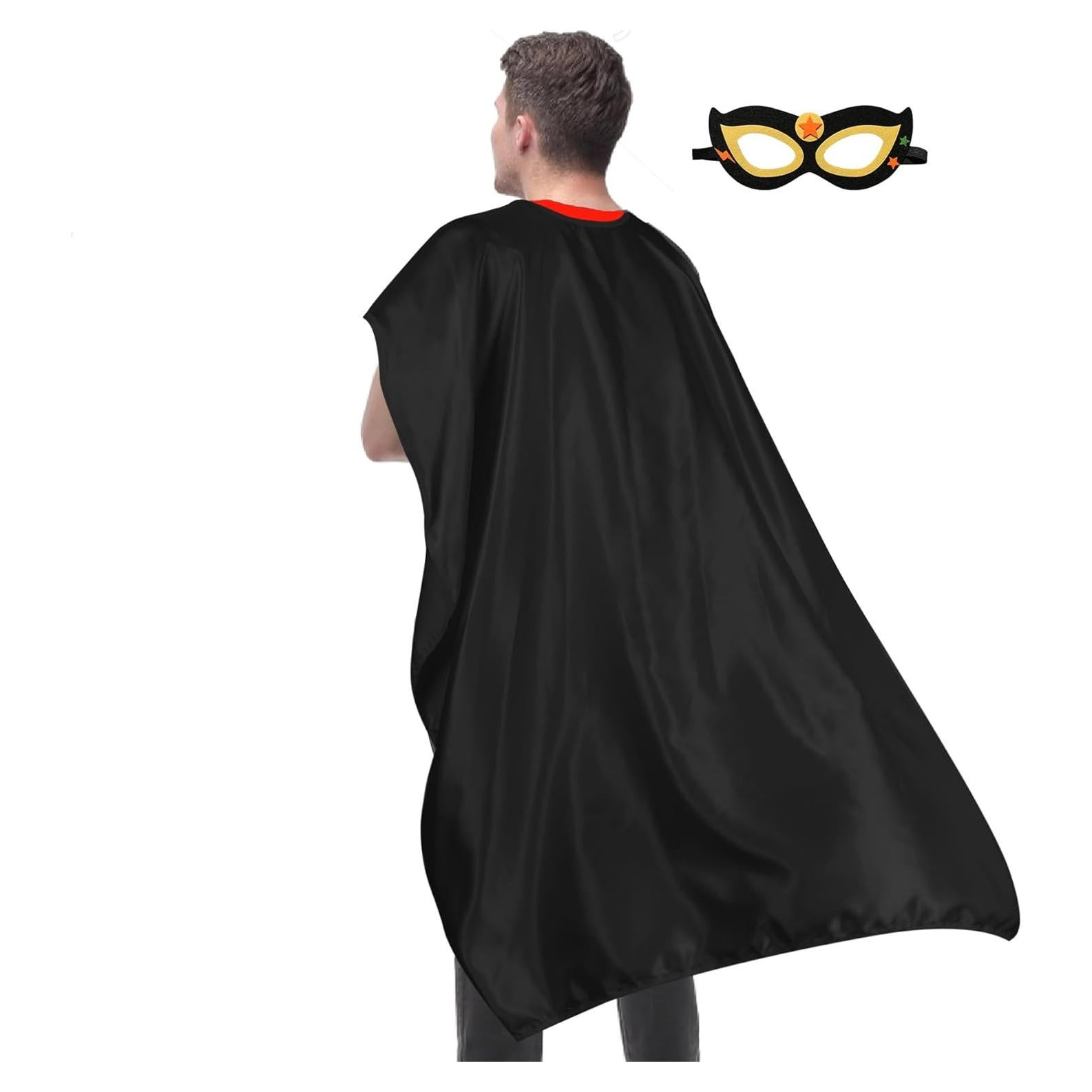 Capa de Superhéroe D.Q.Z para Adultos - Negro, 1.40m x 0.90m