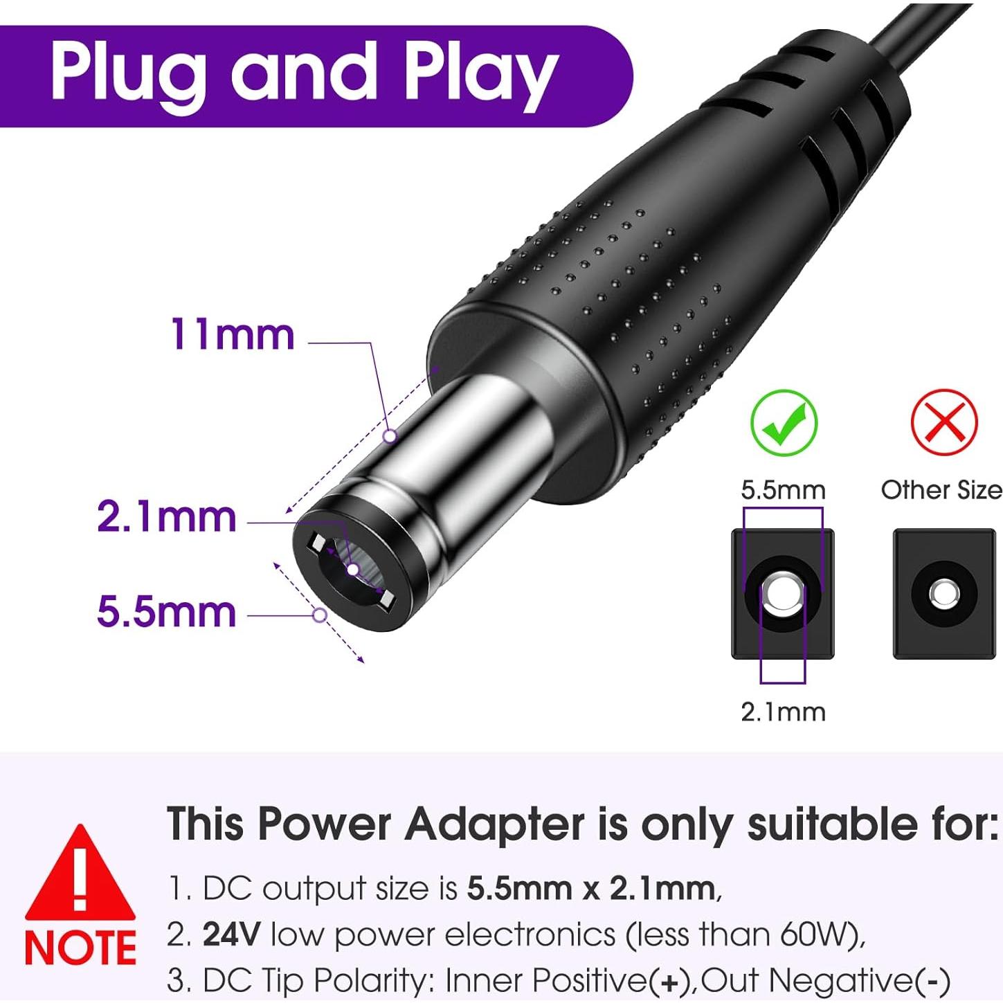 Fuente de Alimentación HitLights 24V 60W Adaptador 2.5A