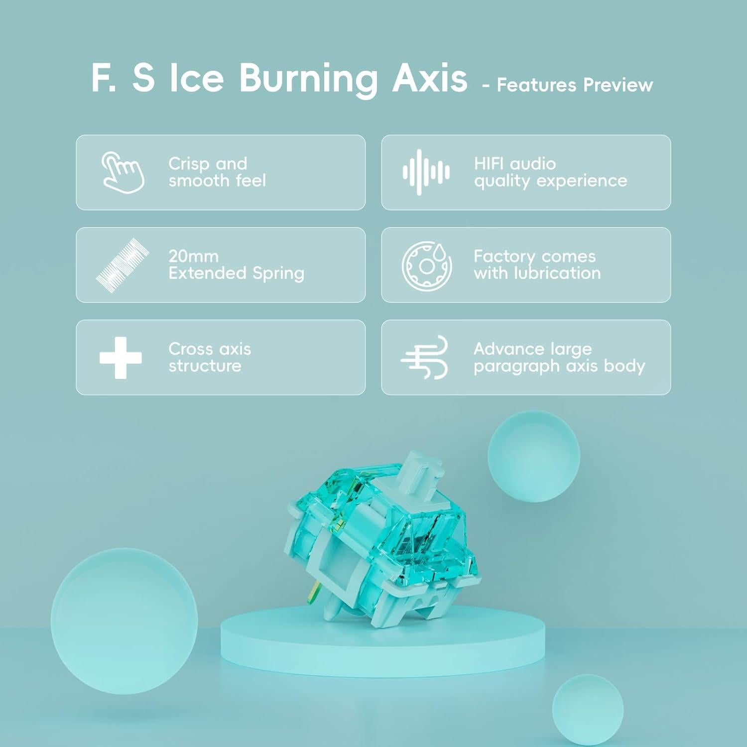 Interruptores Mecánicos Táctiles BOYI FS Azul Hielo 35 pcs