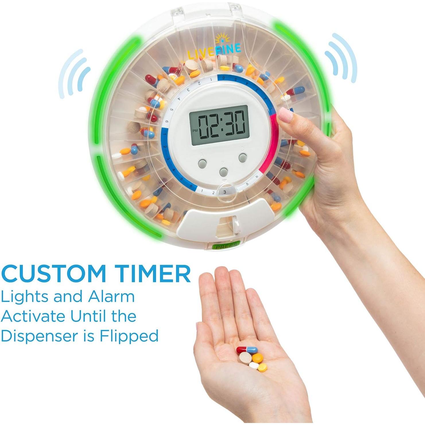 Dispensador Automático de Pastillas Live Fine 28 Días LCD