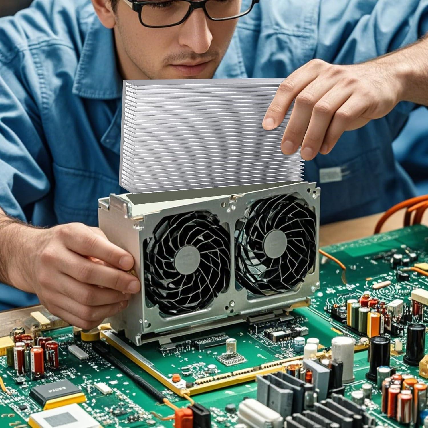 Disipador de Calor de Aluminio Manesi 80x80x27mm 209.79g