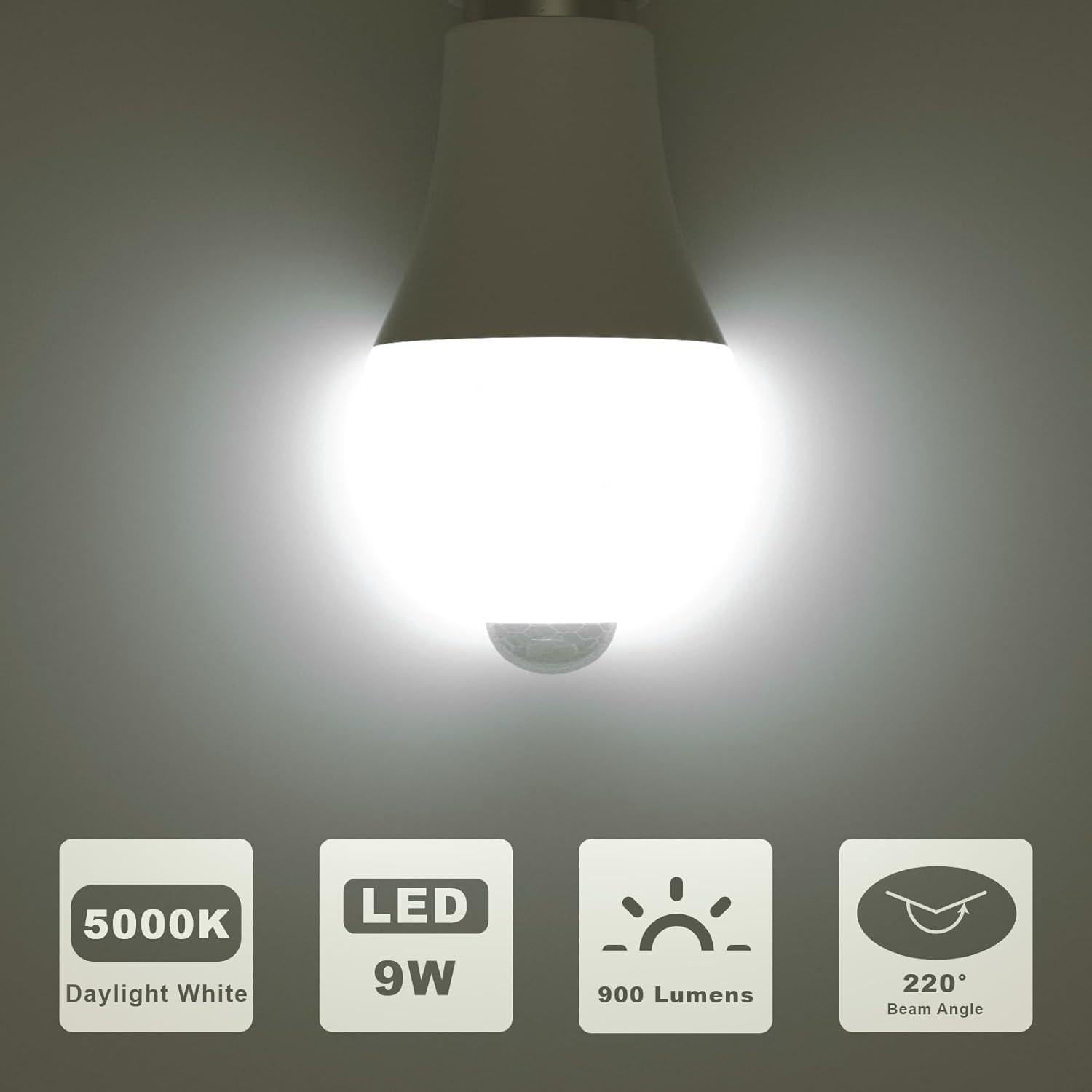 Bombilla LED con Sensor de Movimiento ORALUCE 9W 5000K - Paquete de 2