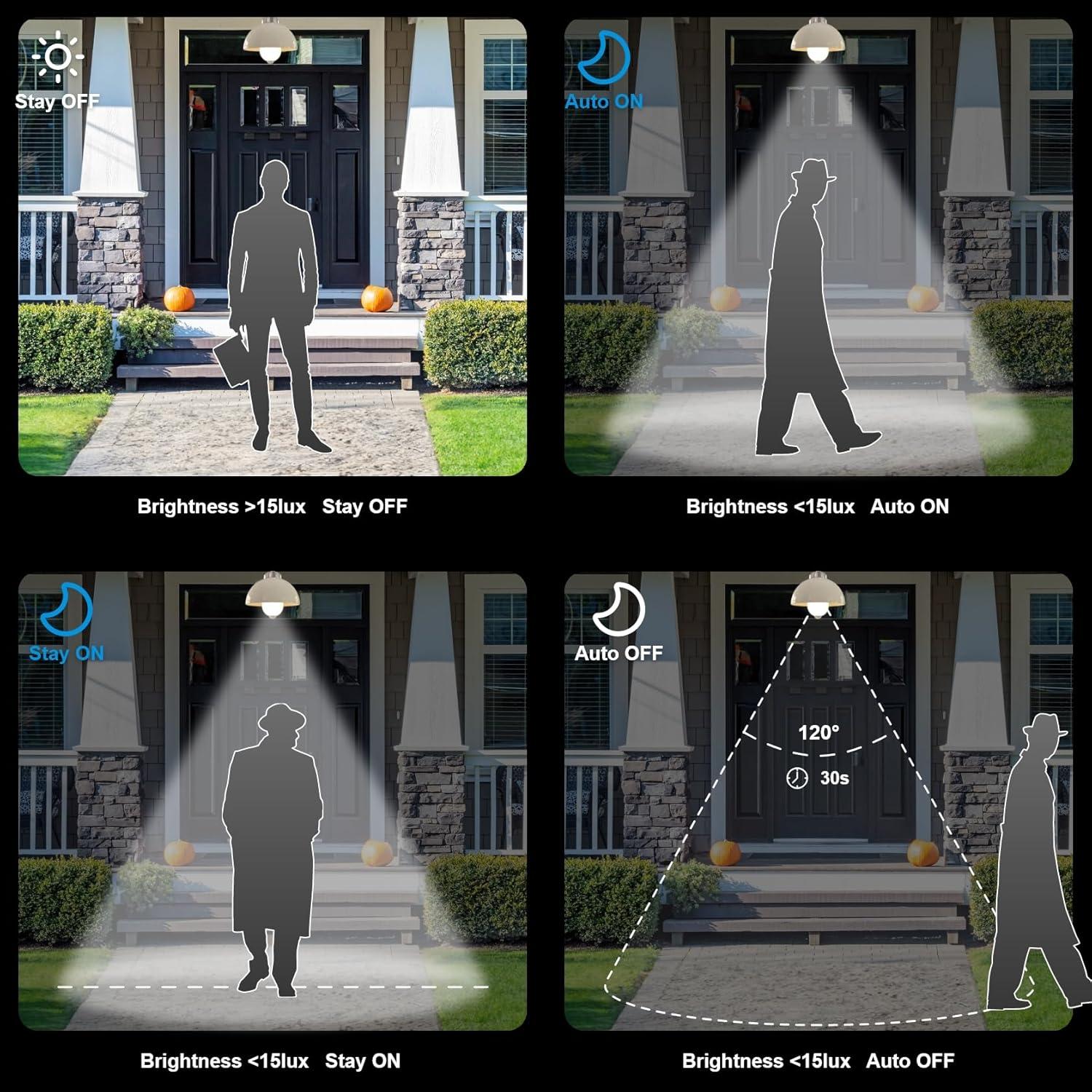 Bombilla LED con Sensor de Movimiento ORALUCE 9W 5000K - Paquete de 2