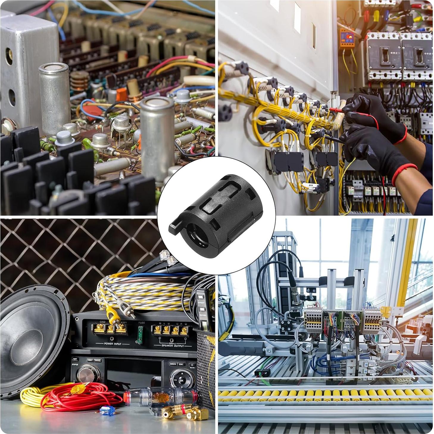 Núcleo de Anillo de Ferrita Clip-on uxcell 7mm - 5 Piezas