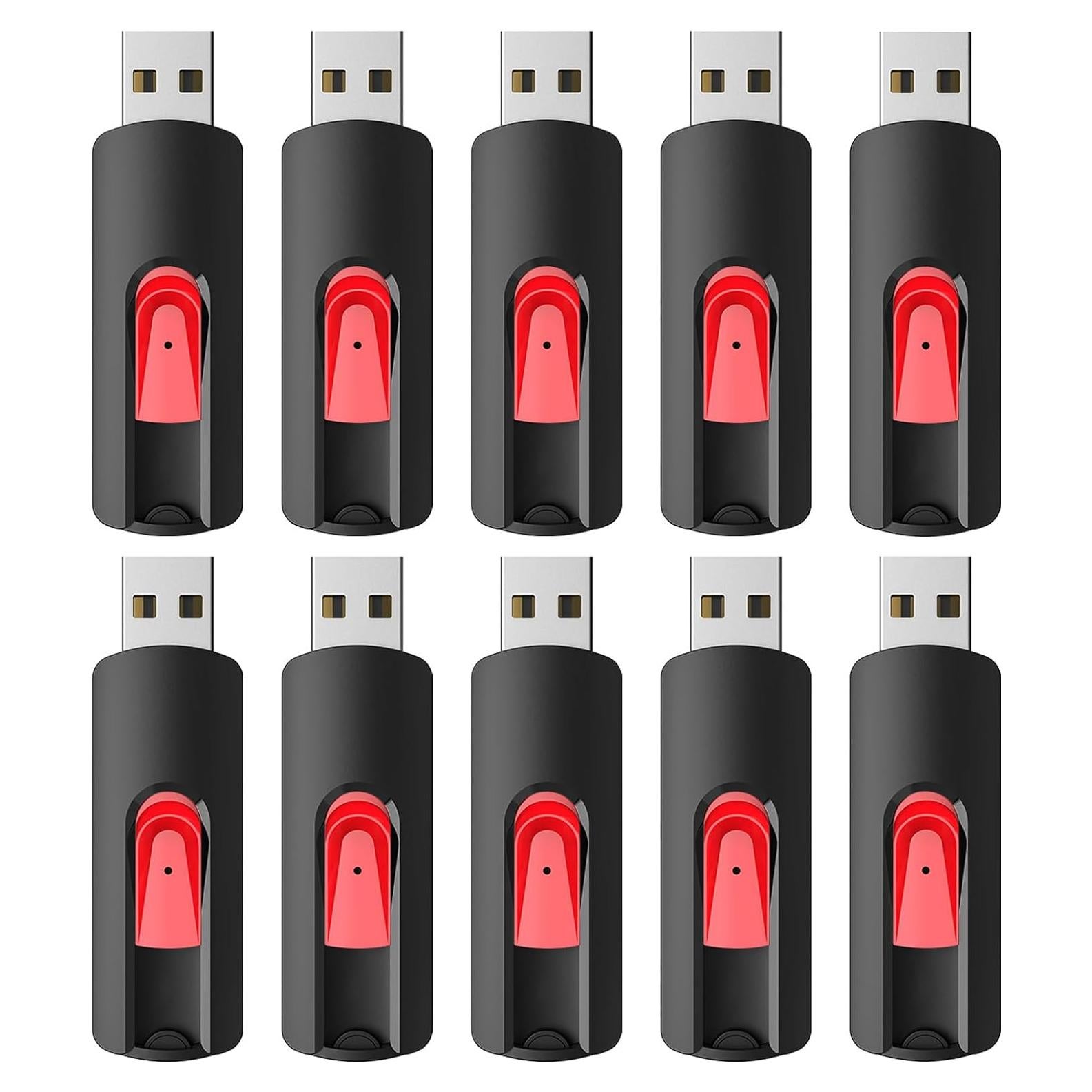 Memoria USB 64GB RAOYI 10 Pcs Rojo Retráctil USB 2.0