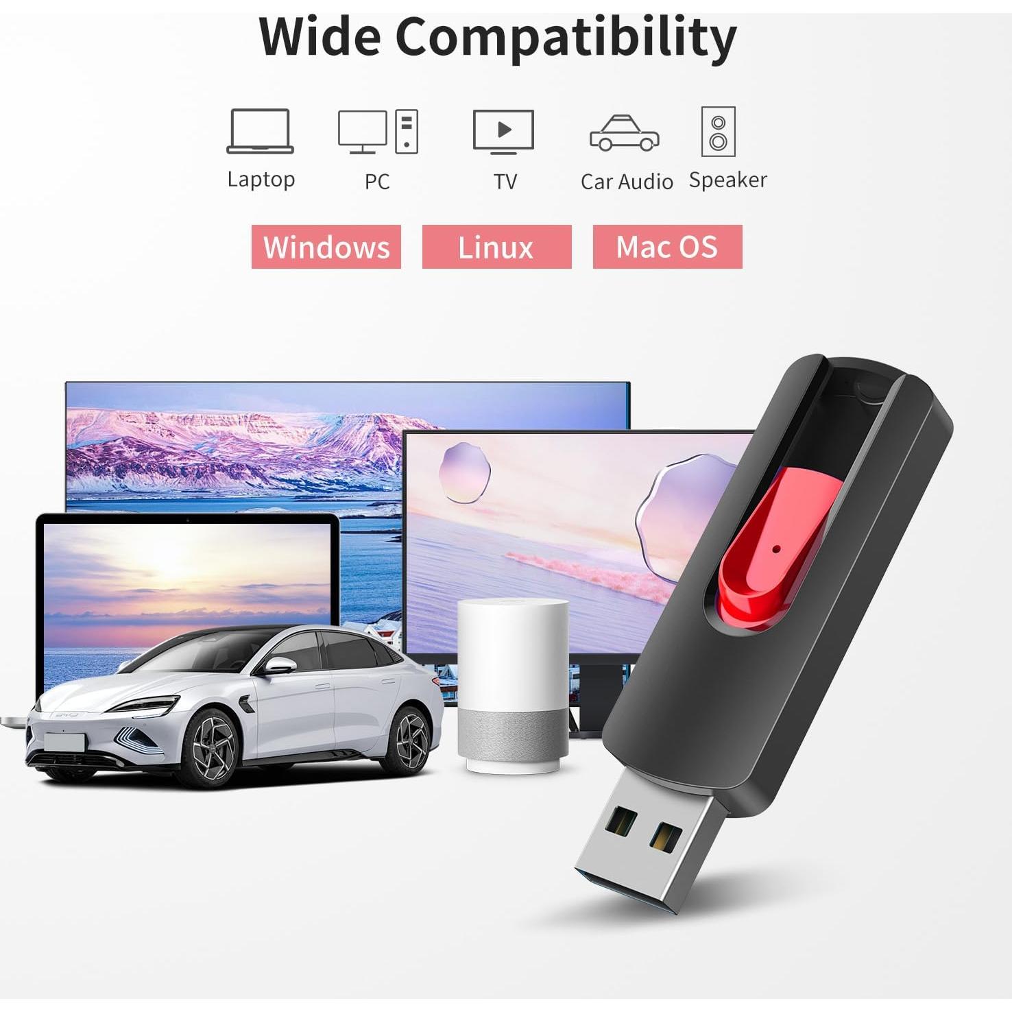 Memoria USB 64GB RAOYI 10 Pcs Rojo Retráctil USB 2.0