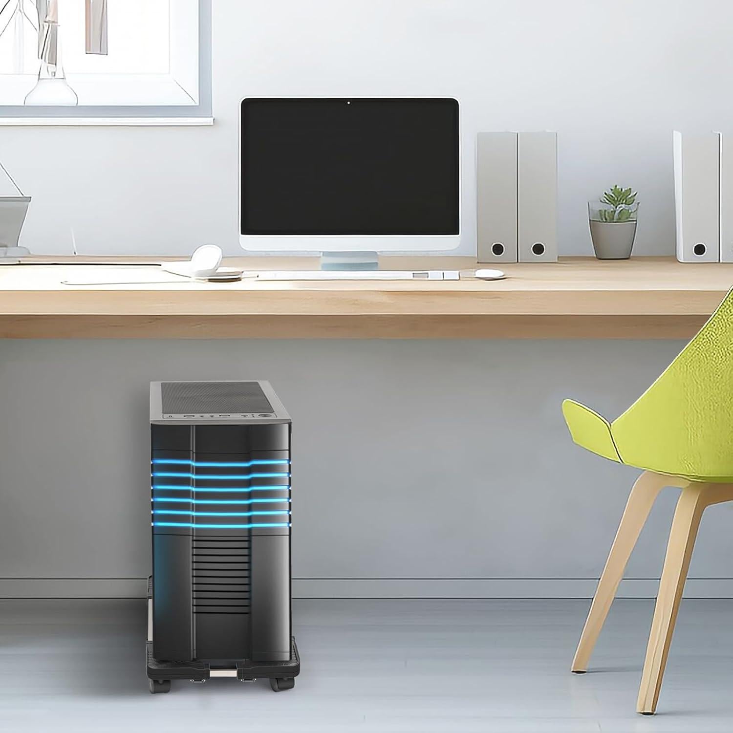 Soporte Móvil para CPU Liitrton Ajustable con Ruedas 43-57 cm