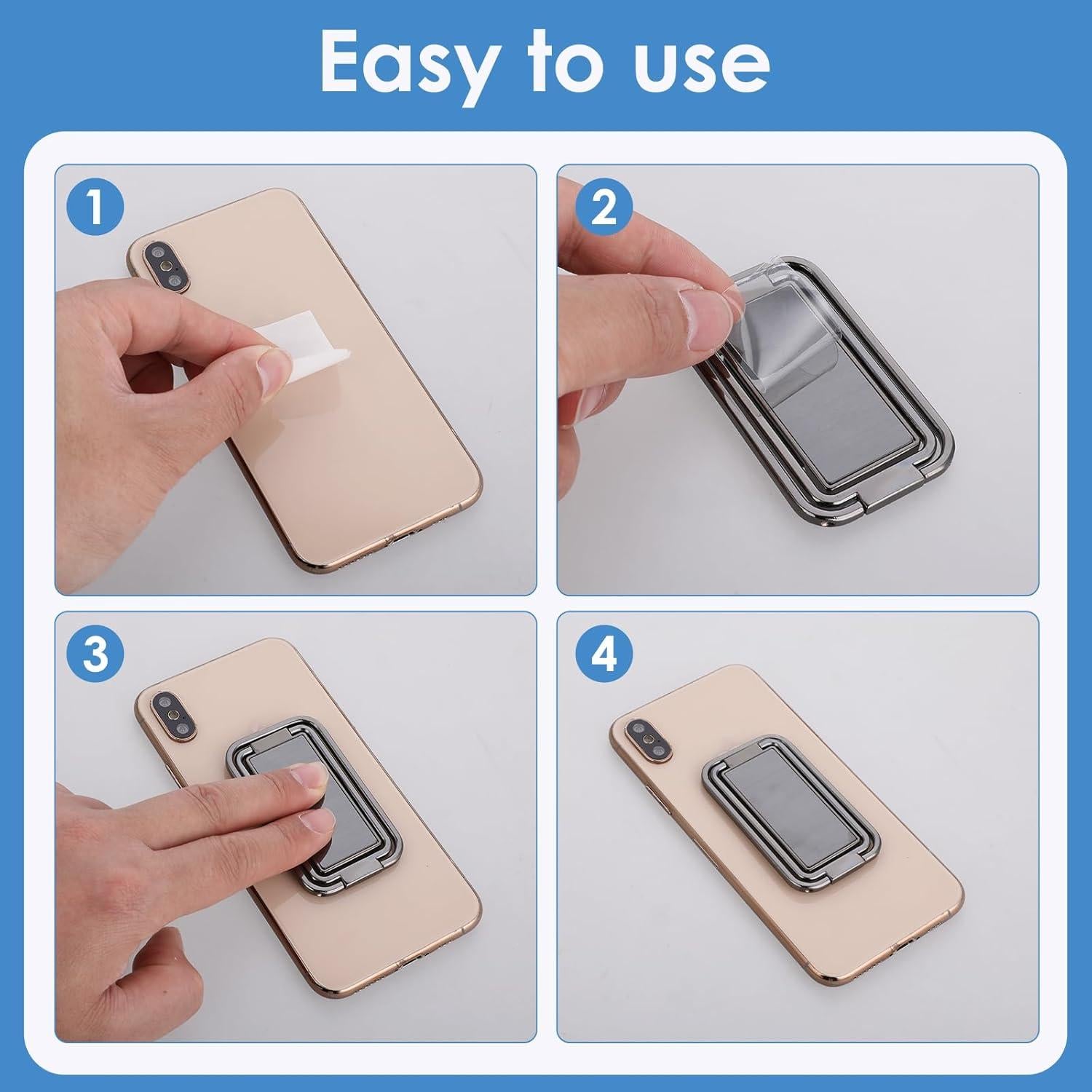 Soporte de anillo para teléfono móvil AOZUO 360° negro