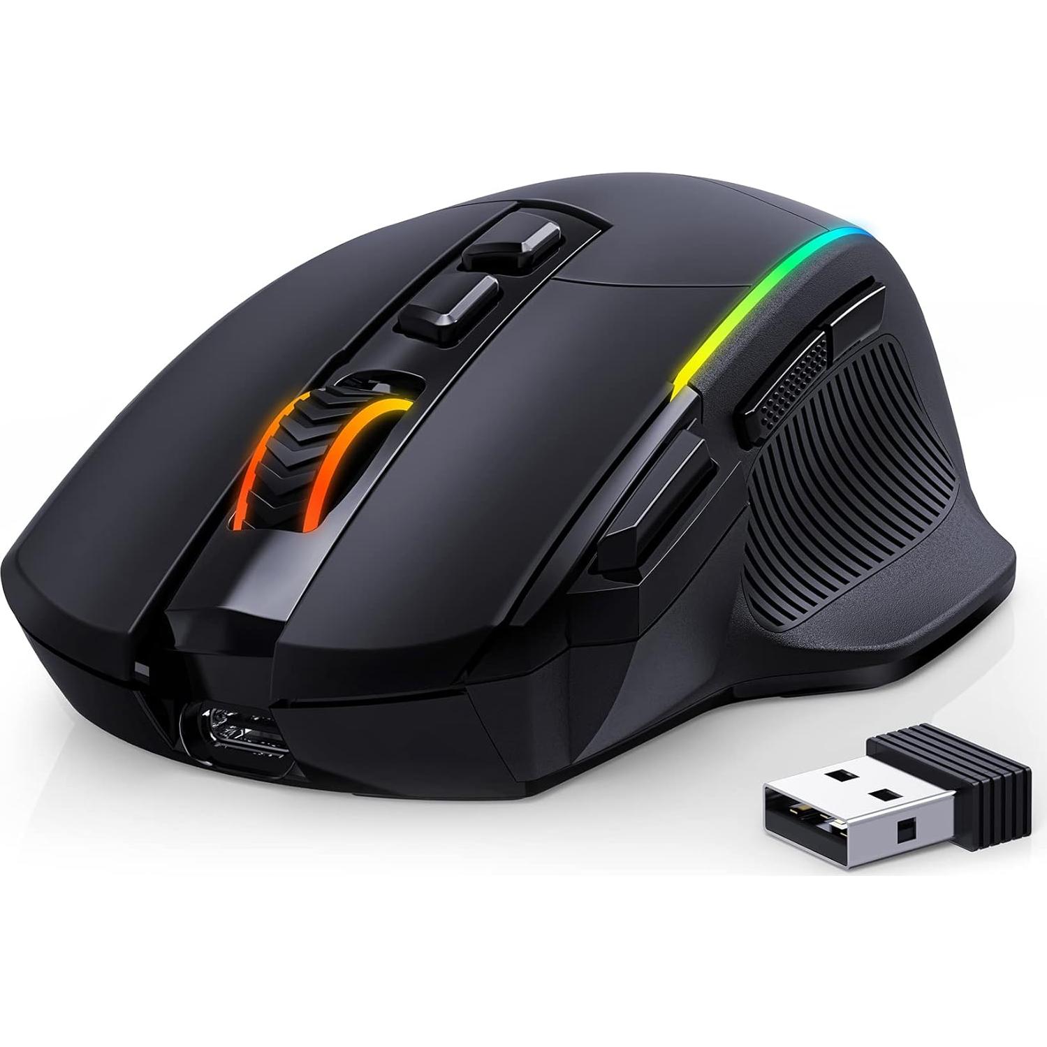 Ratón Inalámbrico RisoPhy 10000DPI RGB Ergonómico