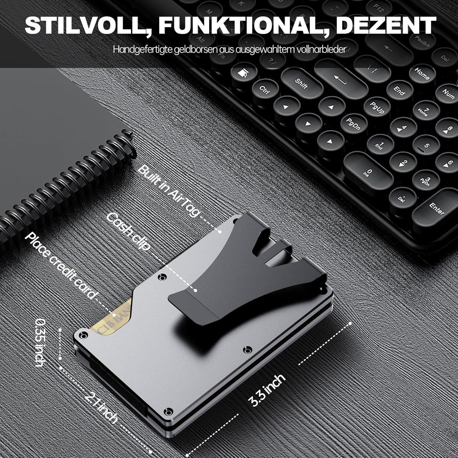 Billetera Slim Herori Air con Chip Airtag y Bloqueo RFID