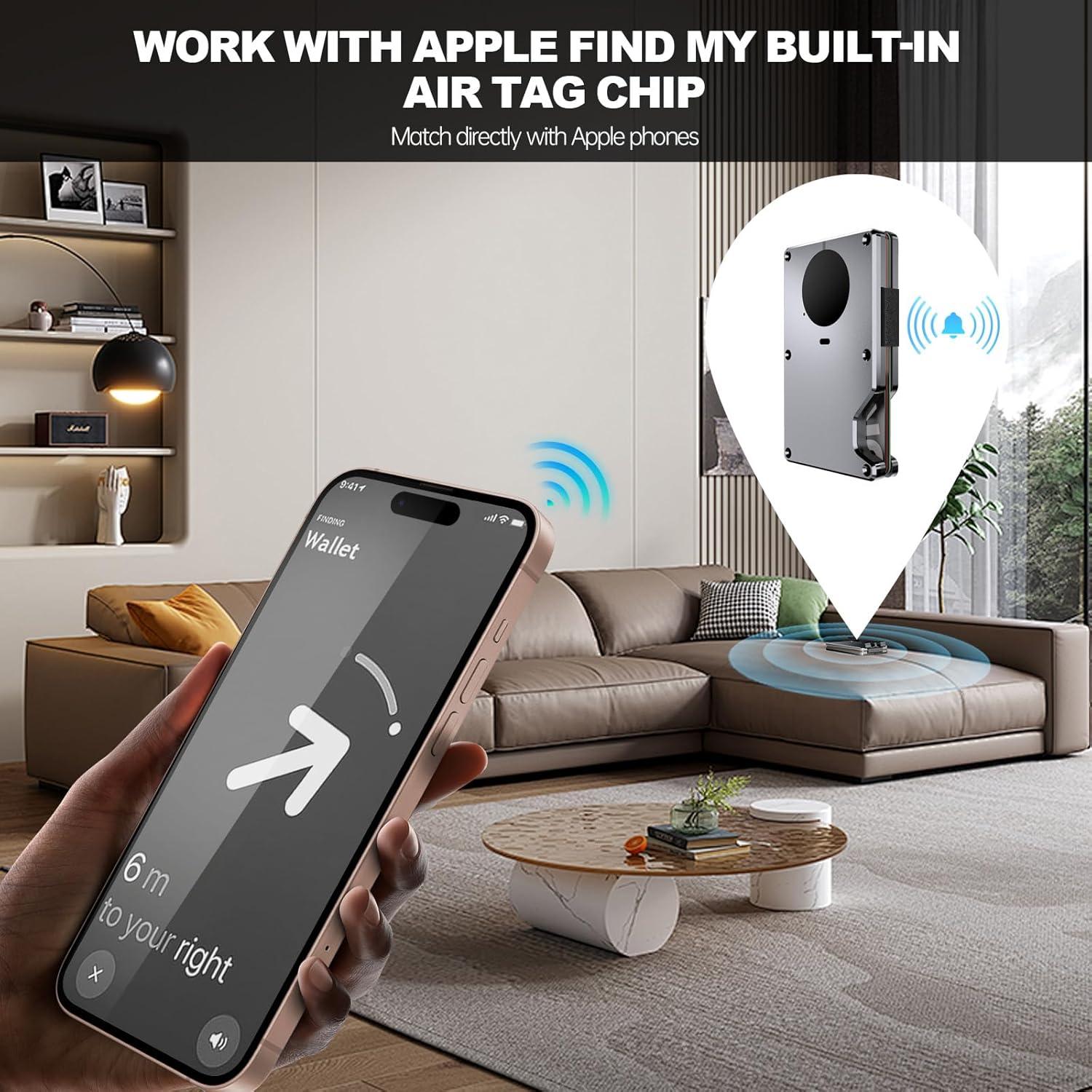 Billetera Slim Herori Air con Chip Airtag y Bloqueo RFID