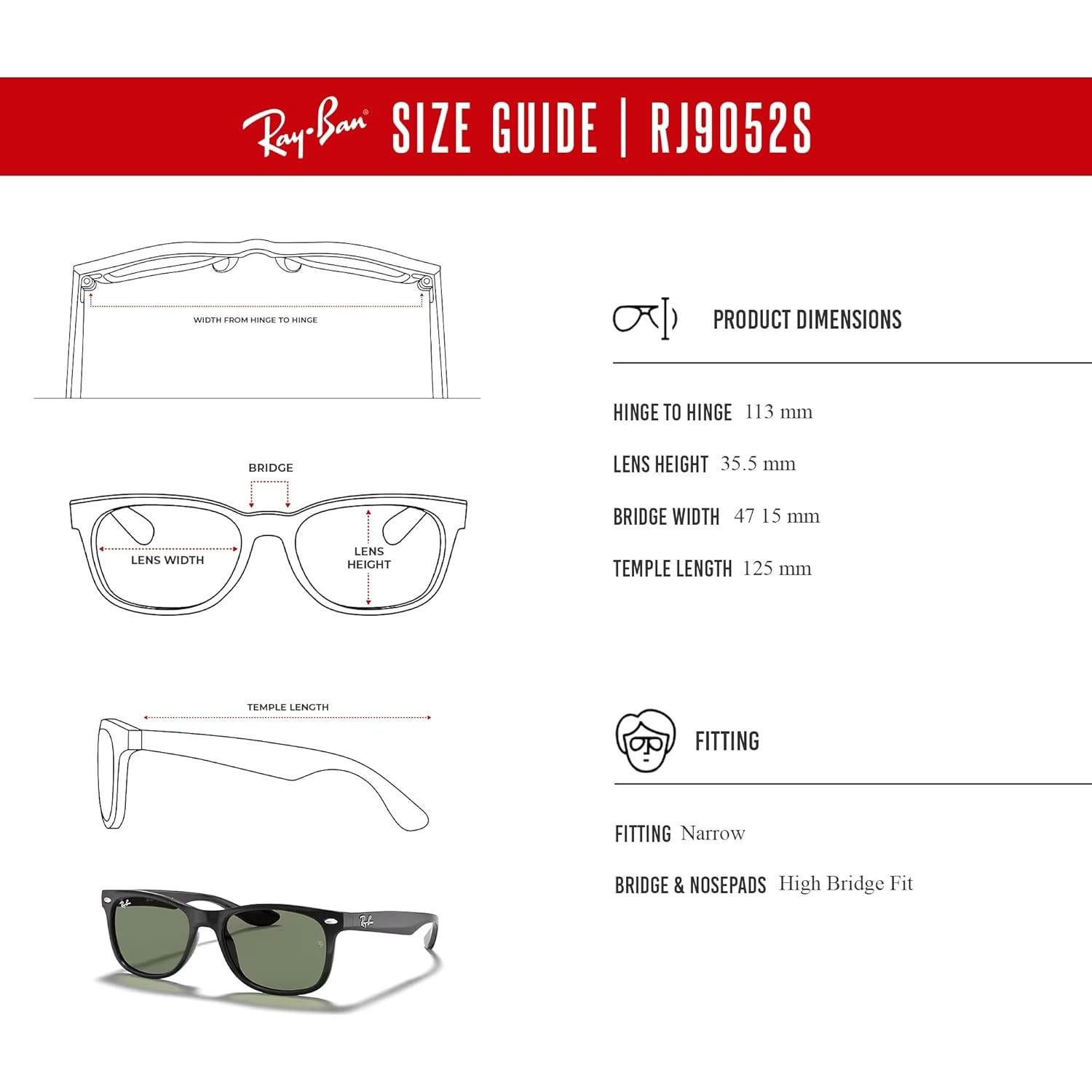 Gafas de Sol Ray-Ban Junior RJ9052S Cuadradas para Niños