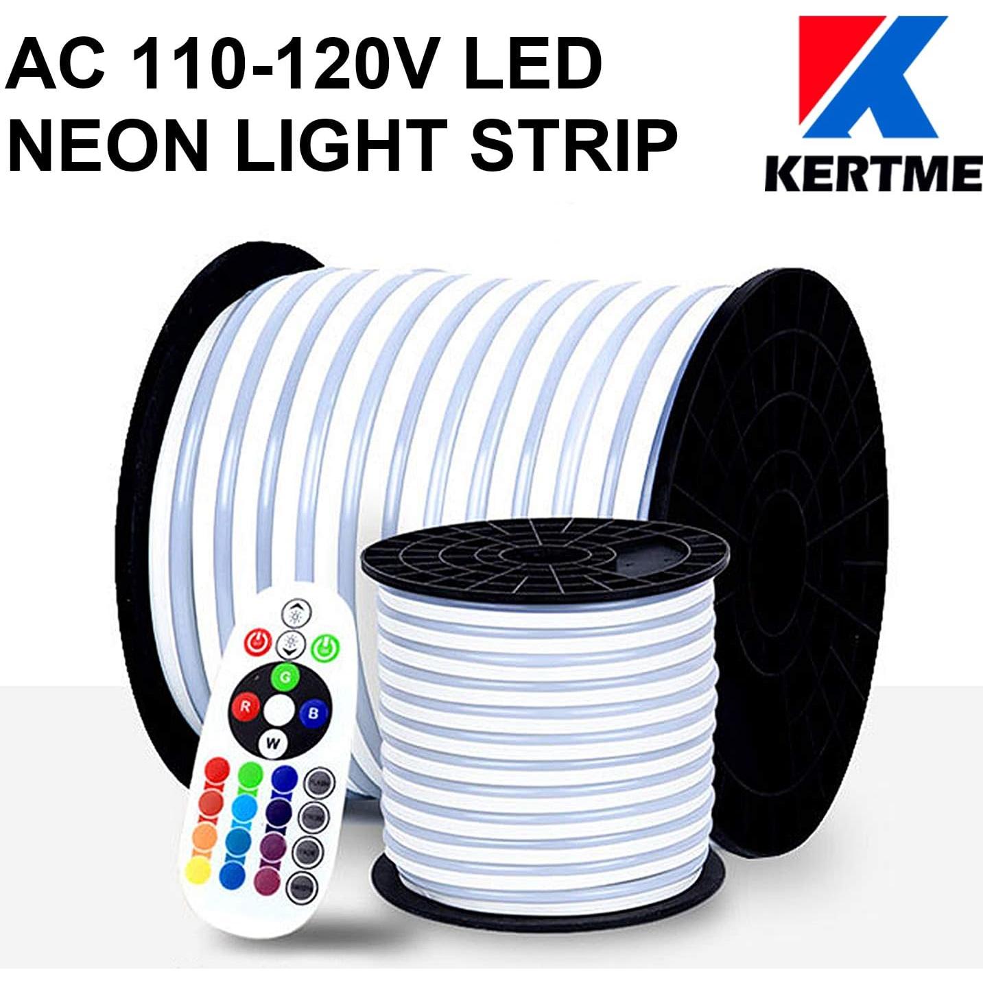 Tira de Luz Neón LED RGB KERTME 10m Impermeable Control Remoto
