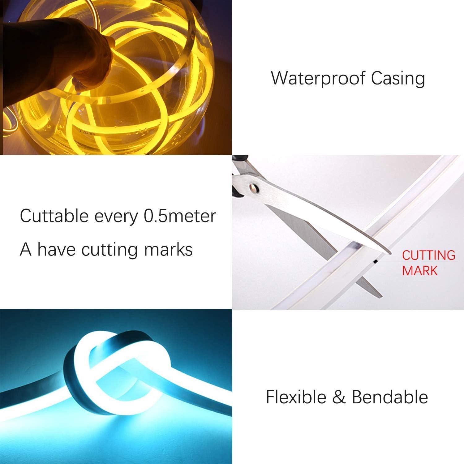 Tira de Luz Neón LED RGB KERTME 10m Impermeable Control Remoto