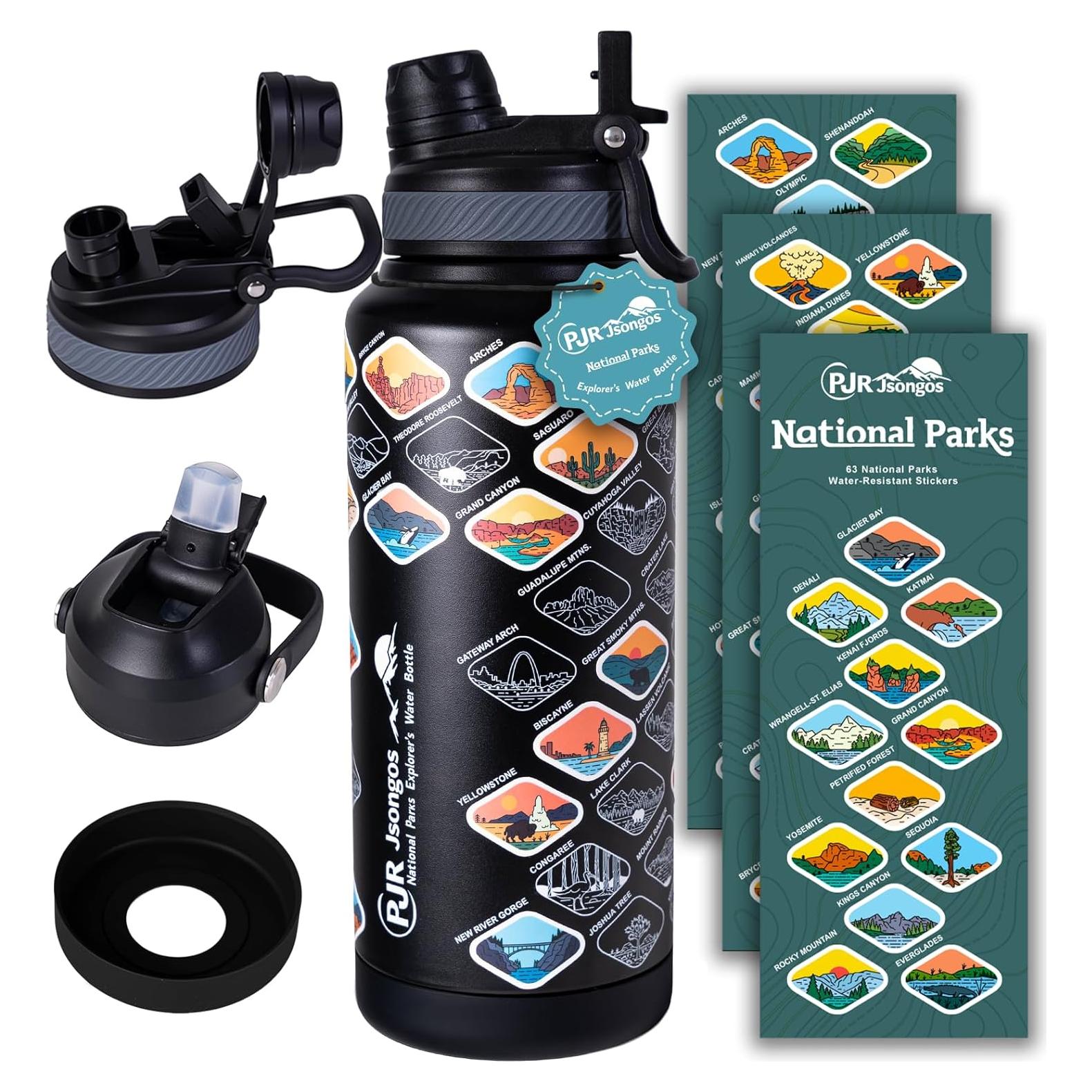 Botella de Agua PJR Jsongos 32 oz Acero Inoxidable Aislada