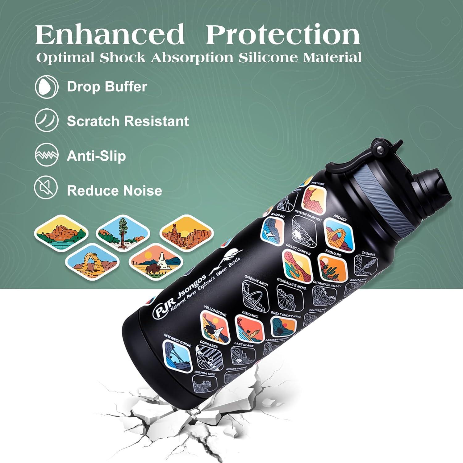 Botella de Agua PJR Jsongos 32 oz Acero Inoxidable Aislada