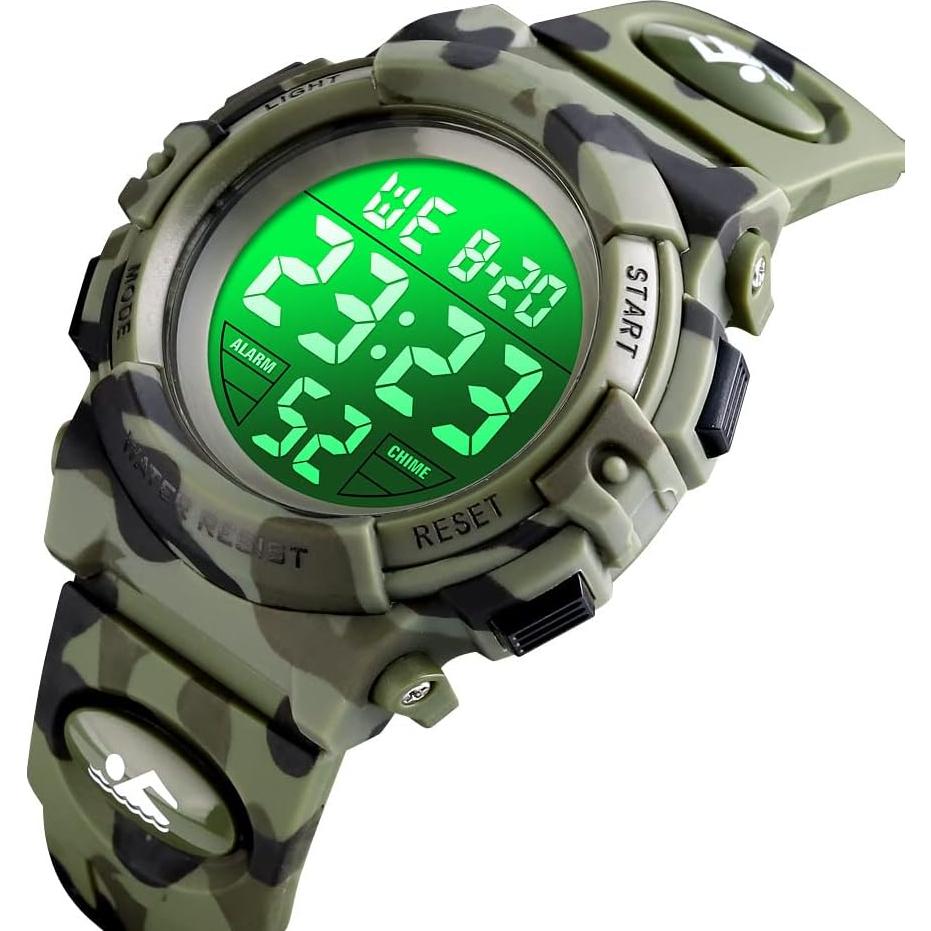 Reloj Digital para Niños Dayllon 50M Impermeable Verde Militar