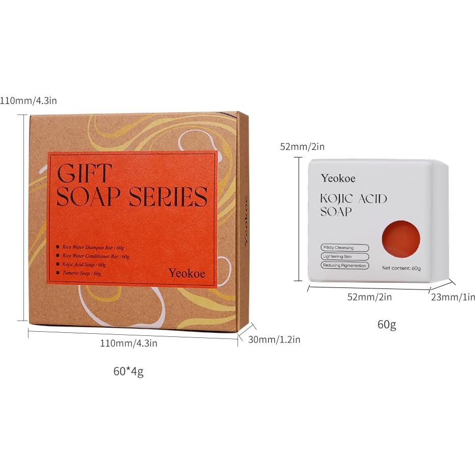 Juego de Jabones Naturales YEOKOE - Cúrcuma y Ácido Kojico