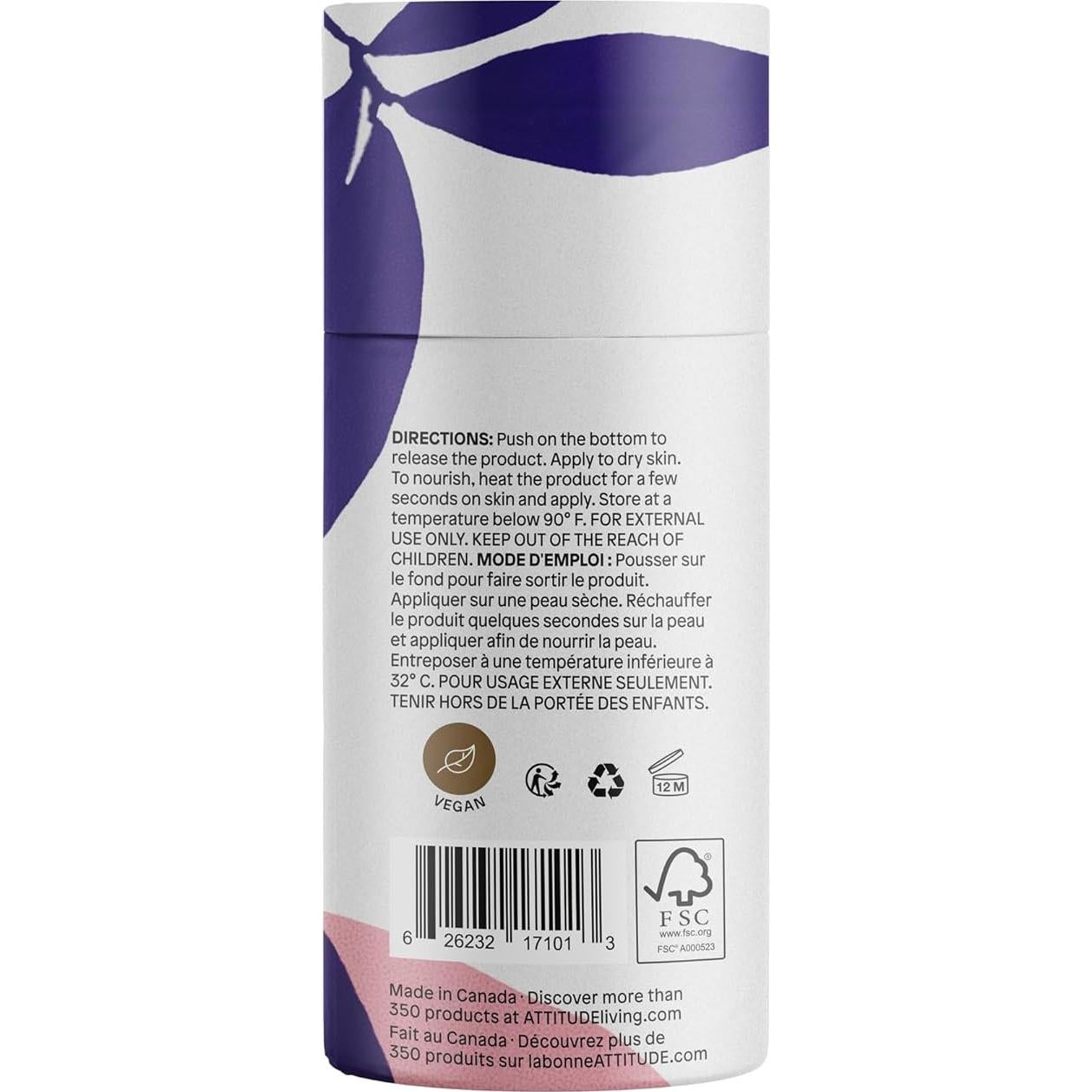 Manteca Corporal ATTITUDE Sándalo 85g Natural Vegana