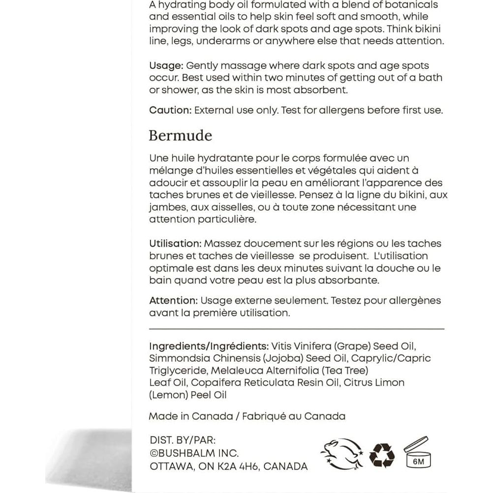 Aceite para Manchas Oscuras Bushbalm 30 ml - Ilumina y Reduce Hiperpigmentación