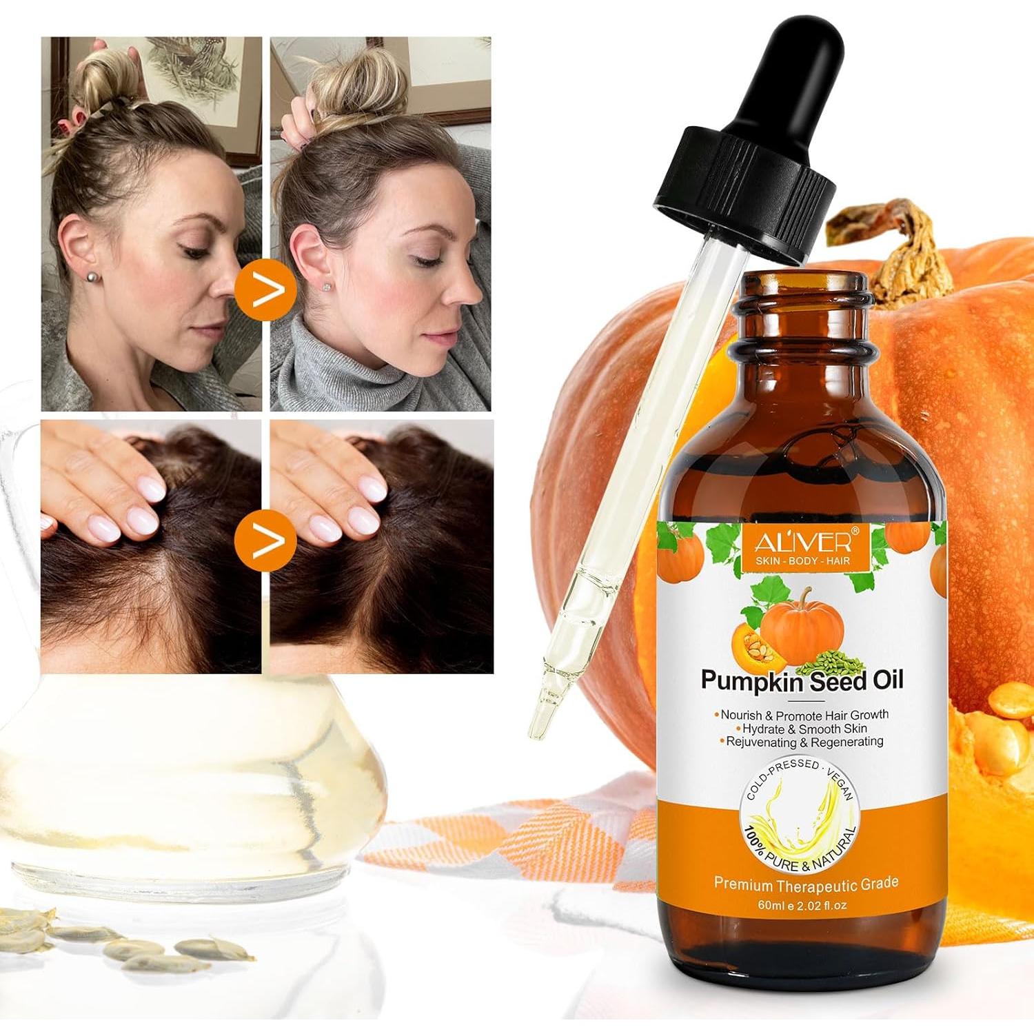 Aceite de Semilla de Calabaza Puro 60ml - Hidratante y Crecimiento Cabello
