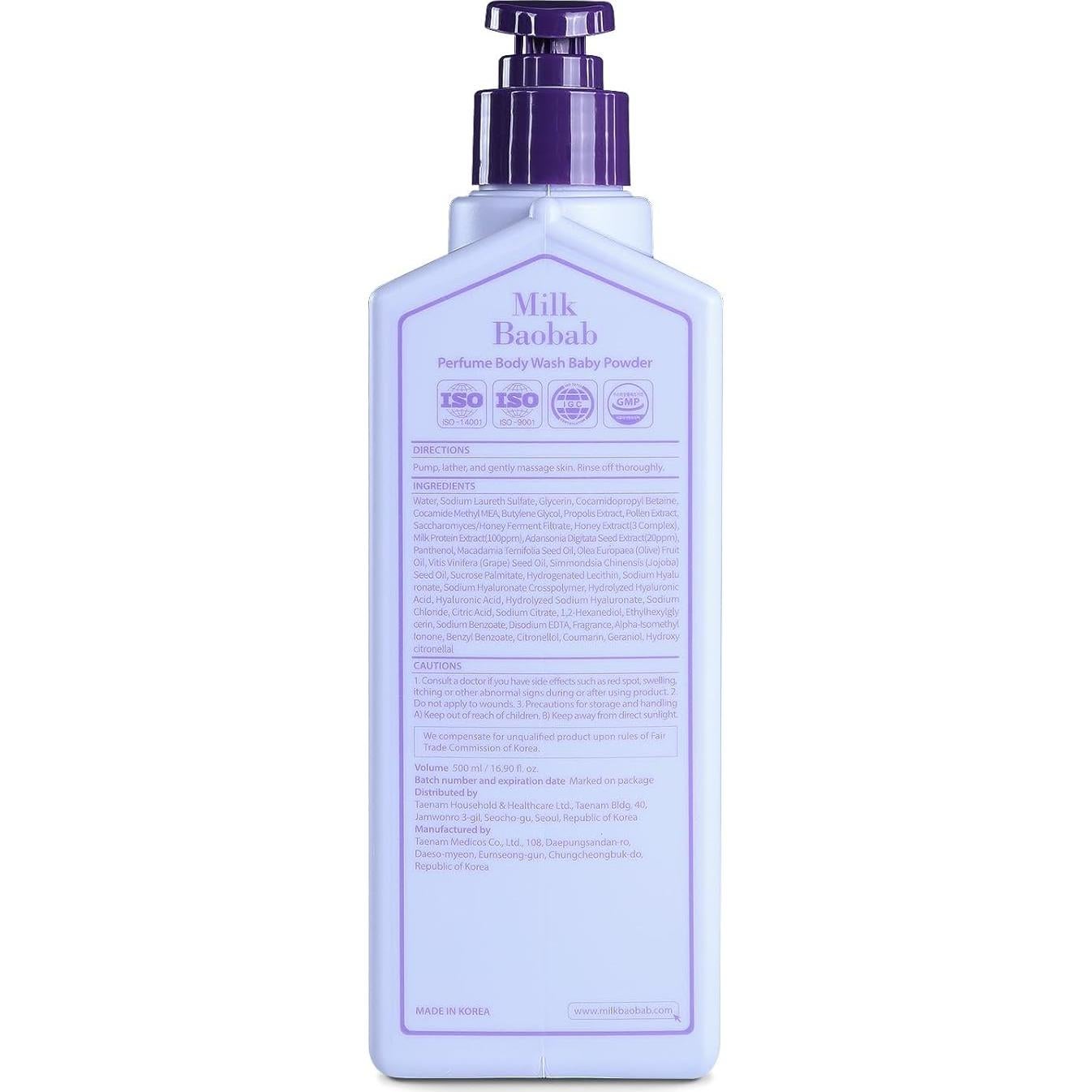 Gel de Ducha Hidratante TAENAM 500 ml - Fragancia Polvo de Talco