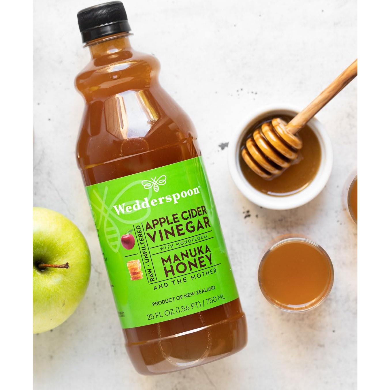 Vinagre de Sidra de Manzana Wedderspoon 750 ml con Miel de Manuka