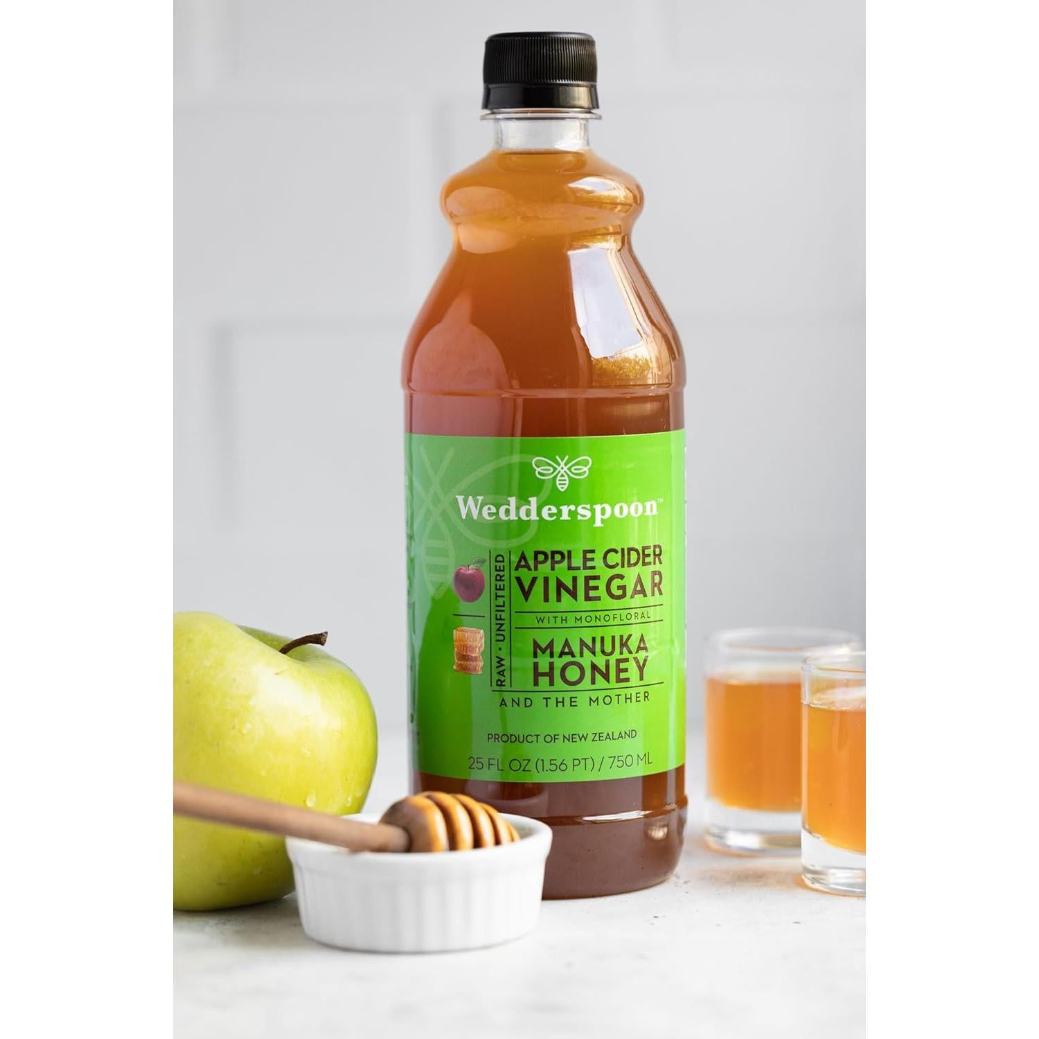 Vinagre de Sidra de Manzana Wedderspoon 750 ml con Miel de Manuka