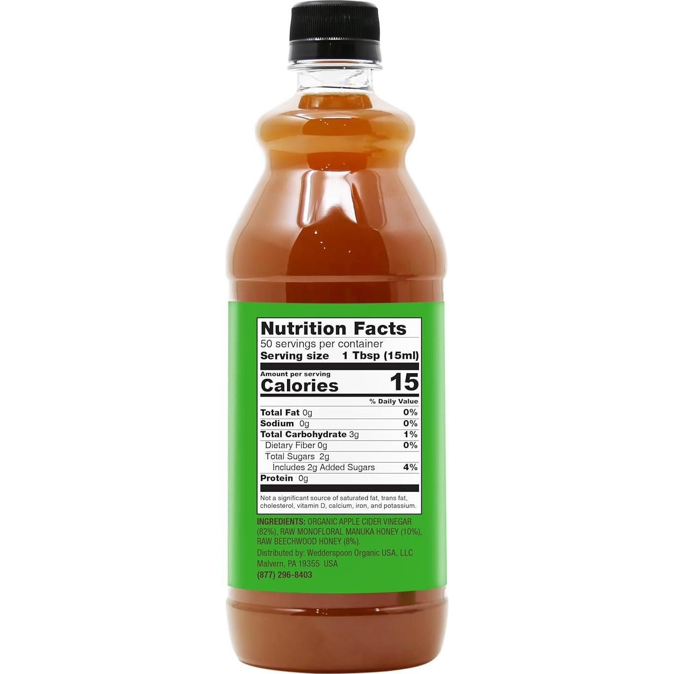 Vinagre de Sidra de Manzana Wedderspoon 750 ml con Miel de Manuka