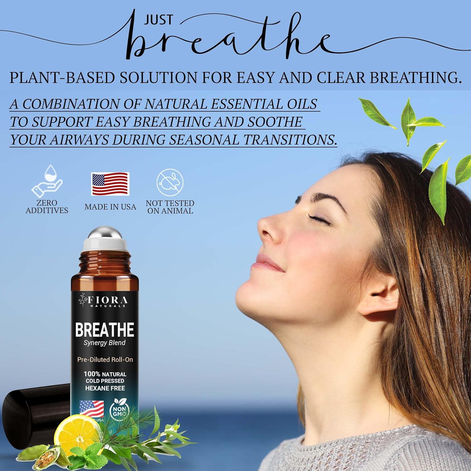 Aceite Esencial Roll-On Fiora Naturals Breathe 10 ml - Eucalipto y Menta