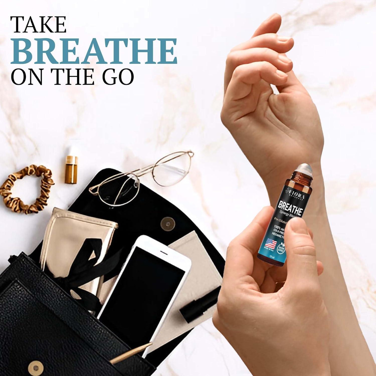 Aceite Esencial Roll-On Fiora Naturals Breathe 10 ml - Eucalipto y Menta