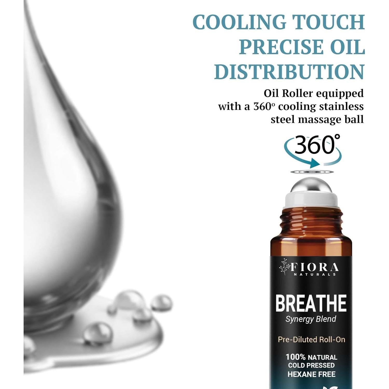 Aceite Esencial Roll-On Fiora Naturals Breathe 10 ml - Eucalipto y Menta