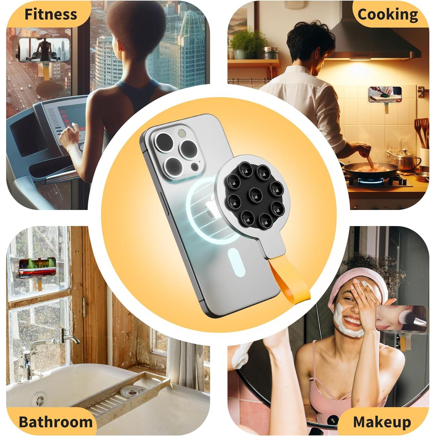 Soporte para teléfono magnético CHOWDOLANG amarillo 0.99 kg