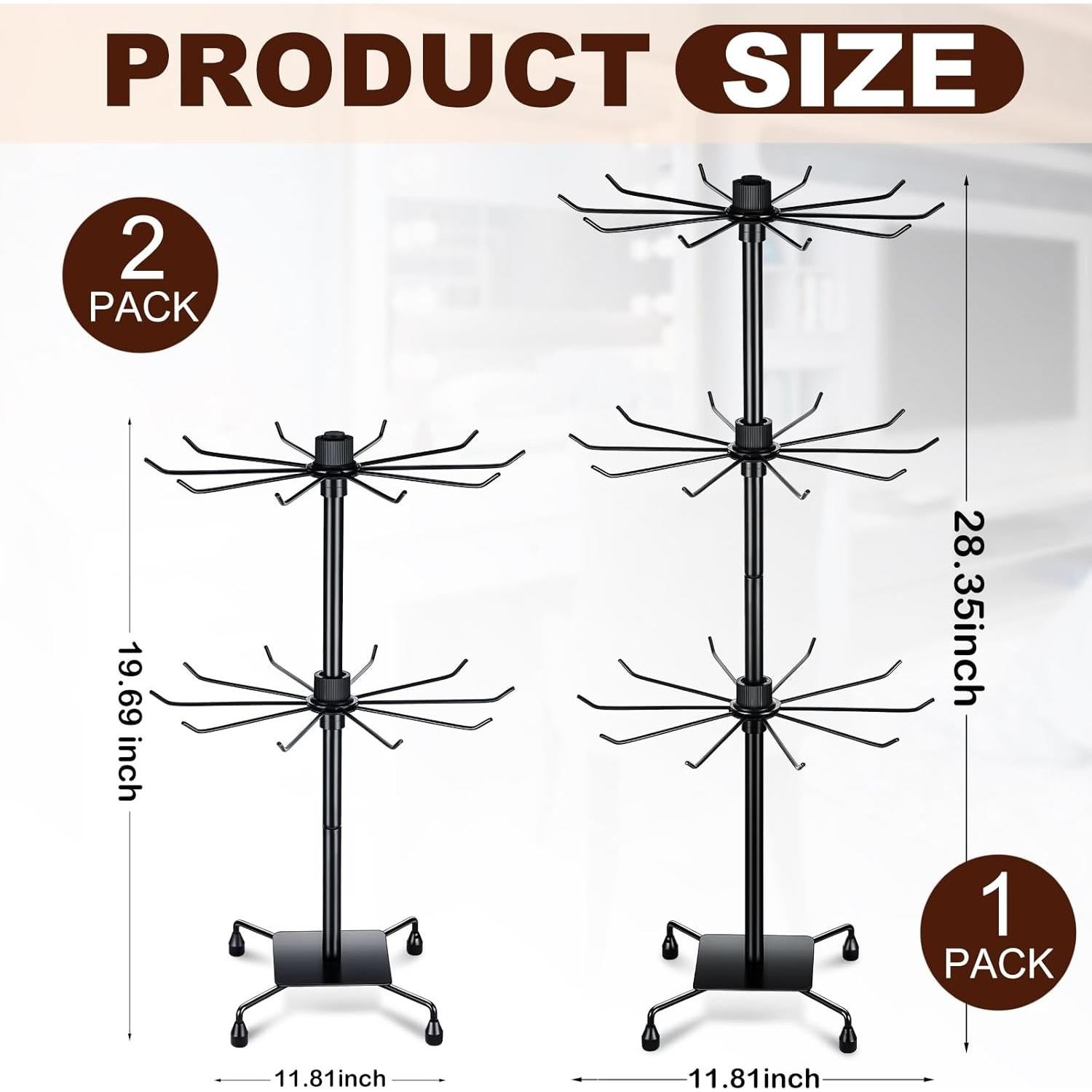 Soporte de exhibición de joyas Suzile 3 piezas negro