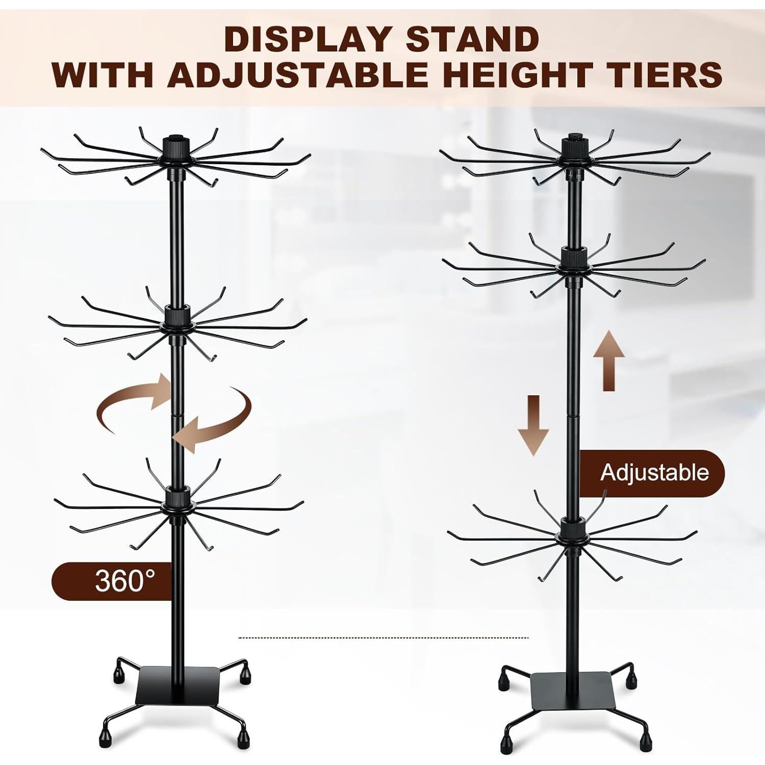 Soporte de exhibición de joyas Suzile 3 piezas negro