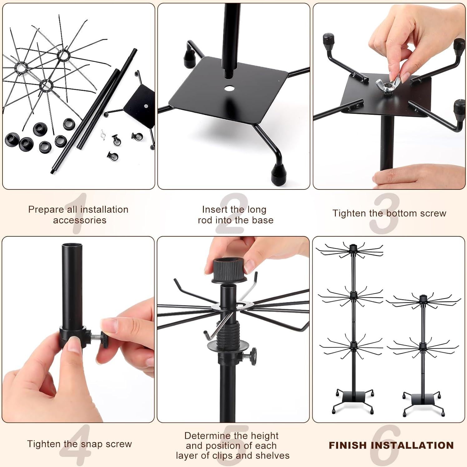 Soporte de exhibición de joyas Suzile 3 piezas negro