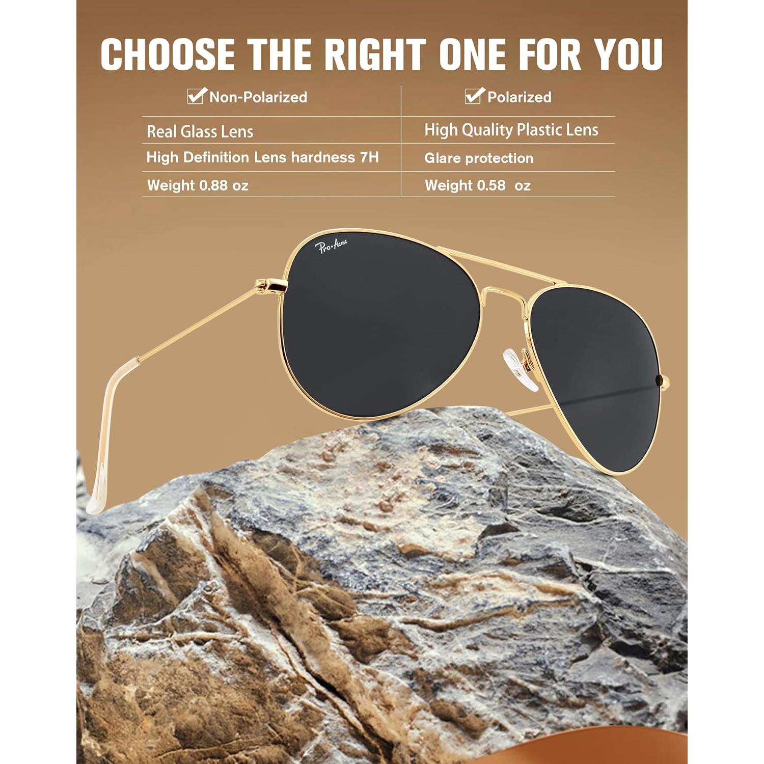 Gafas de sol aviador Pro Acme UV400 para hombres y mujeres