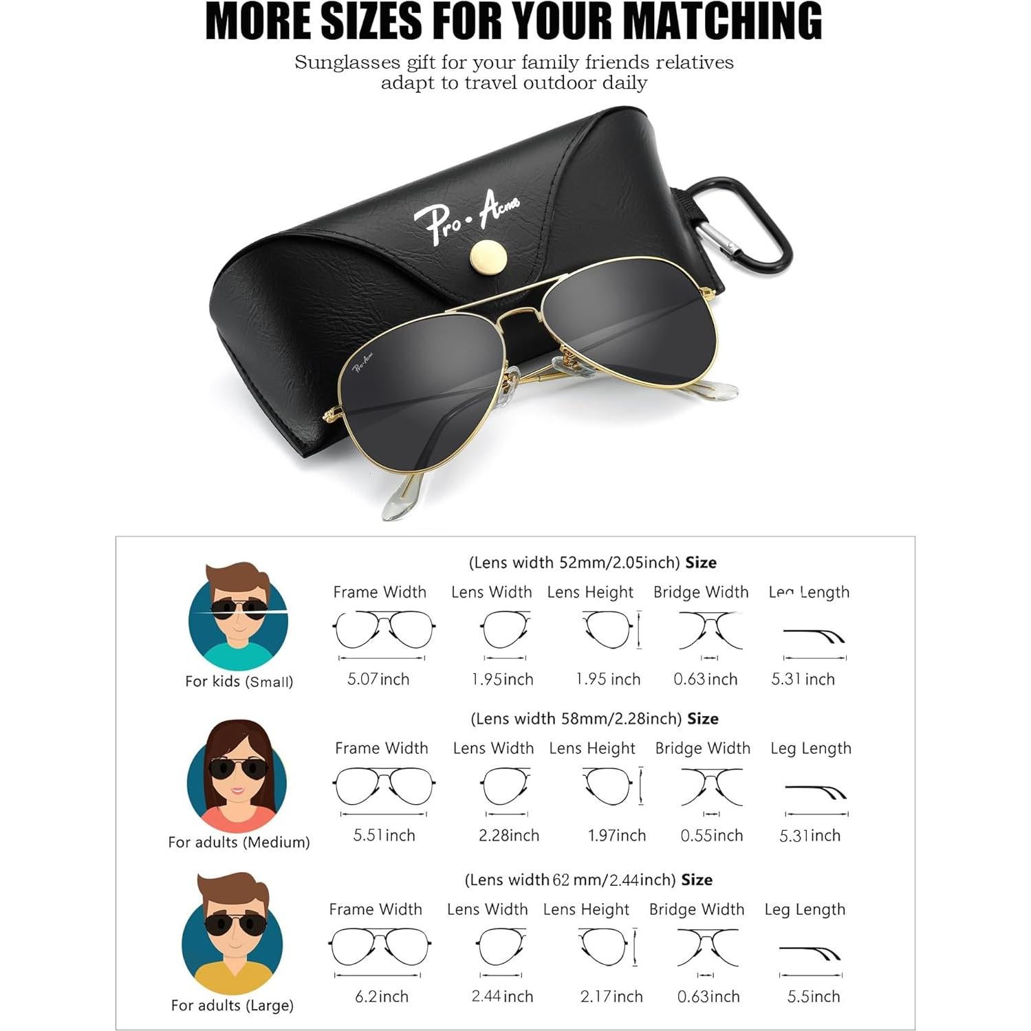 Gafas de sol aviador Pro Acme UV400 para hombres y mujeres