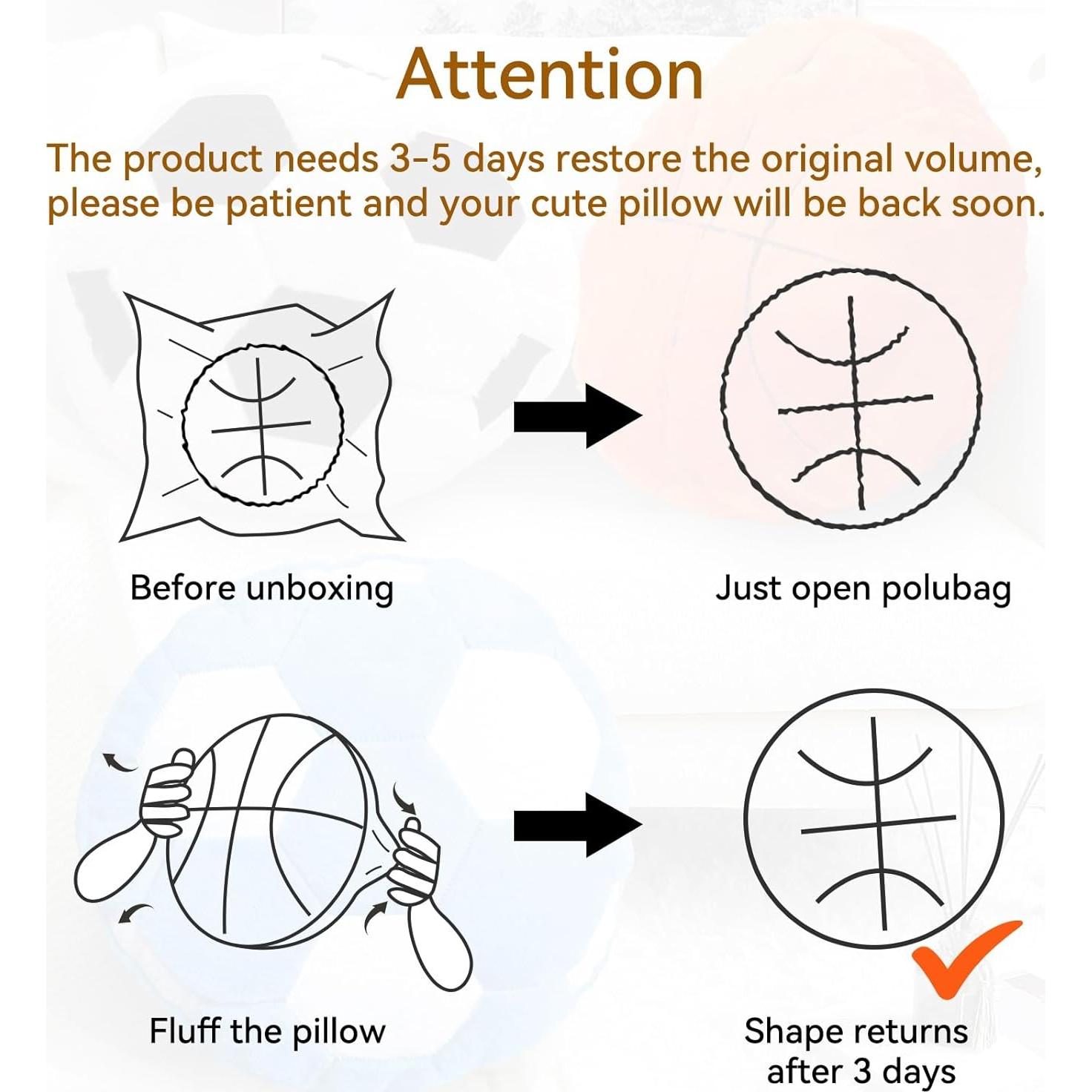 Cojín de Baloncesto de Peluche KUCCO-PILLOW 40 cm Suave