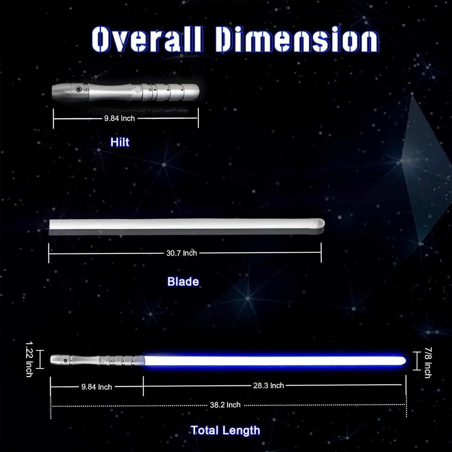 Sable de Luz LED YDDSABER 97 cm Azul, Recargable, 4 Modos FX