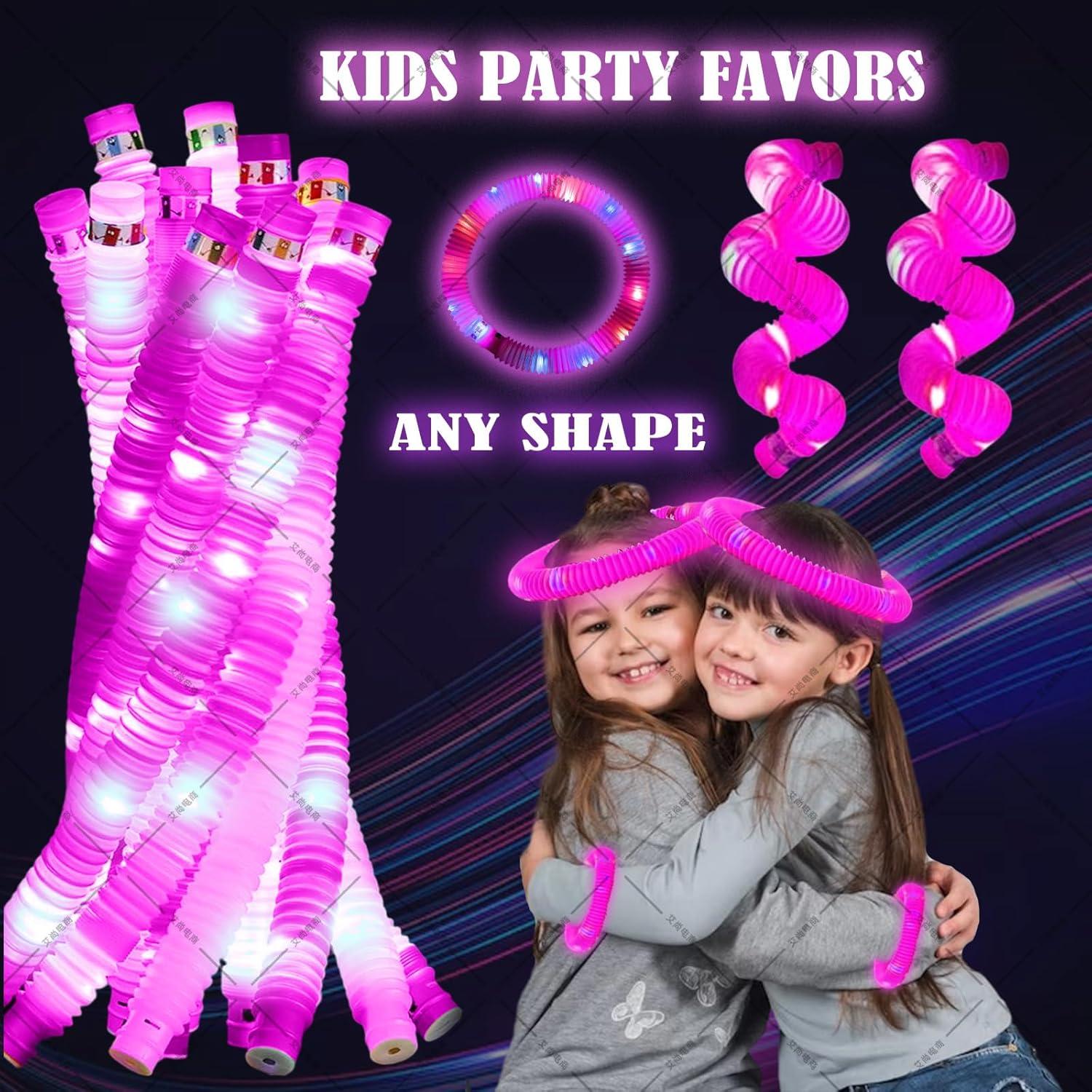 Tubos de Pop Iluminados Rosa 24 Piezas - Suministros de Fiesta